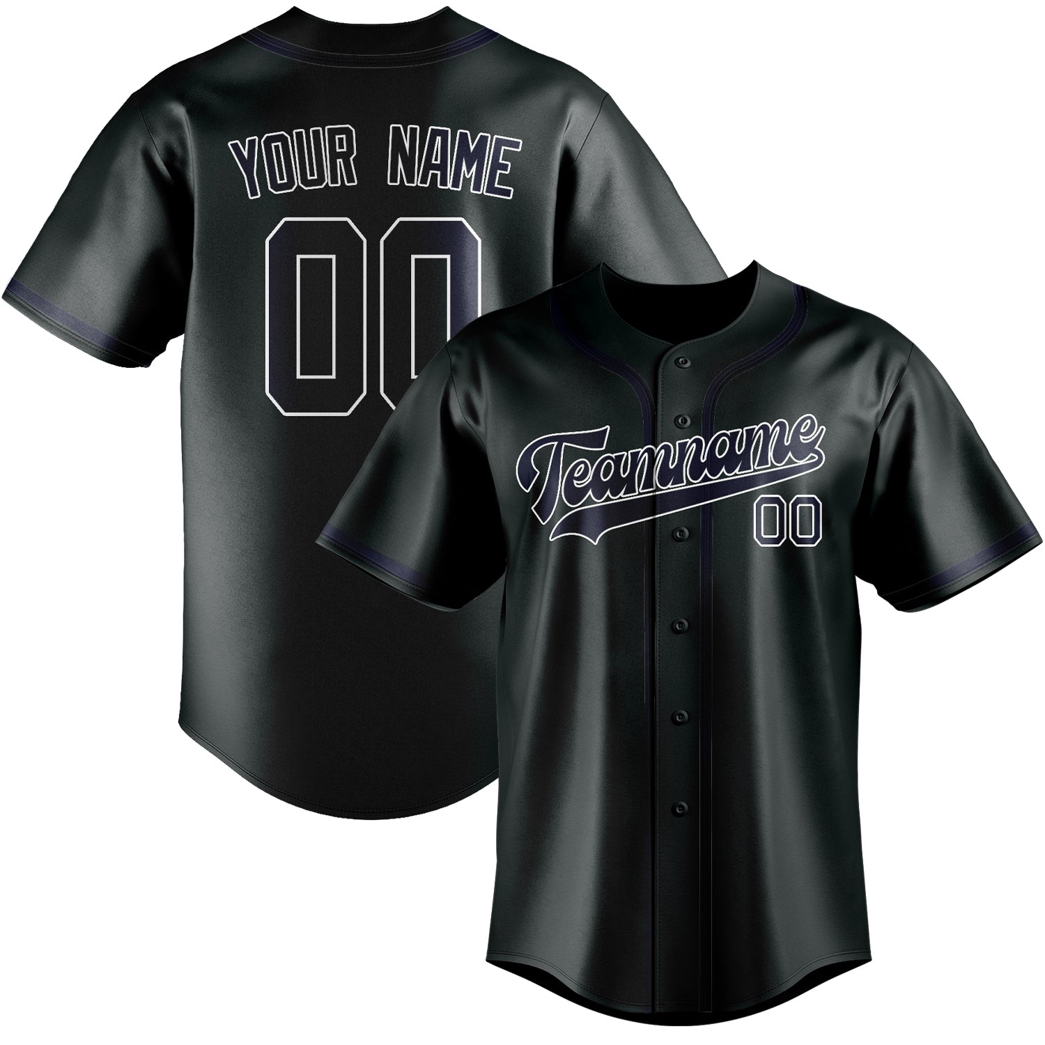 Custom Dark Grey Navy Baseball Jersey