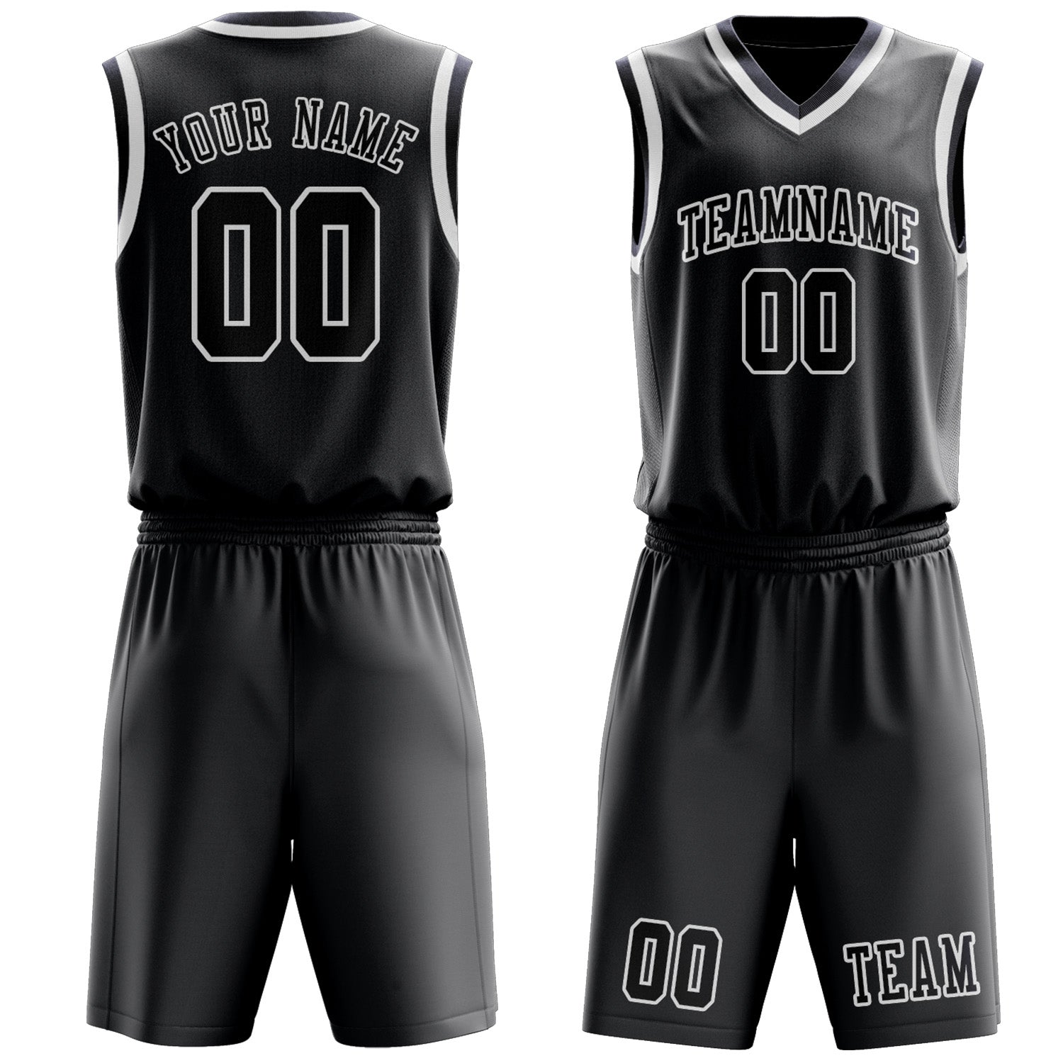 Custom Dark Grey Navy Basketball Set