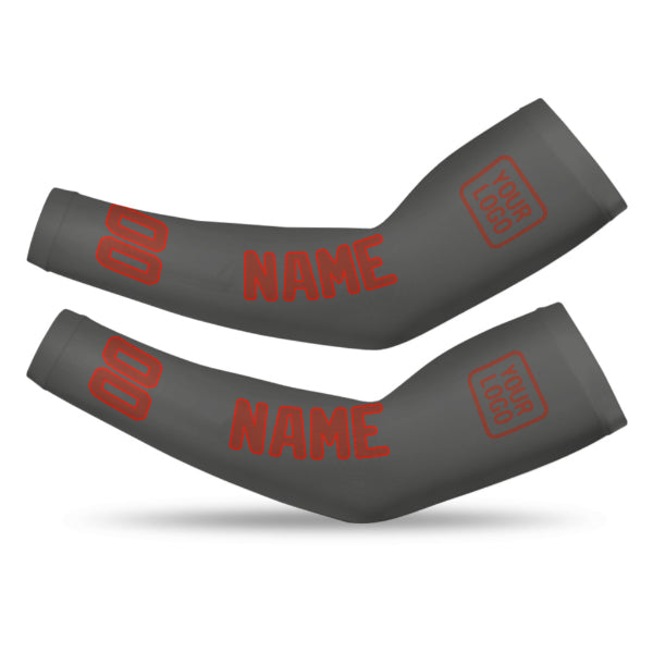 Custom Dark Grey Coral Red Arm Sleeve
