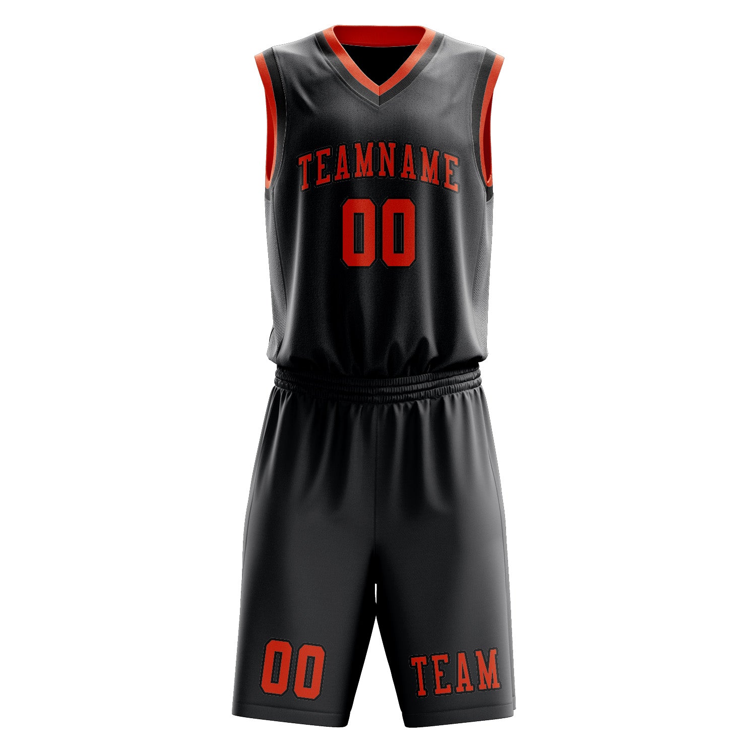 Custom Dark Grey Orange Red Basketball Set