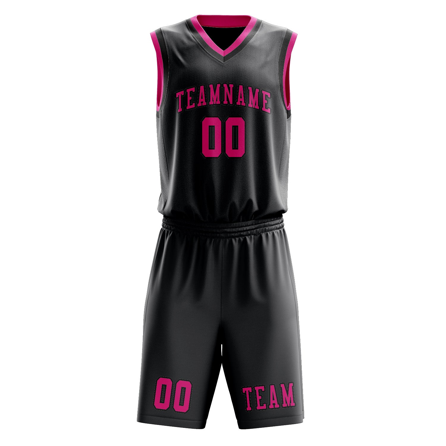 Custom Dark Grey Pink Basketball Set