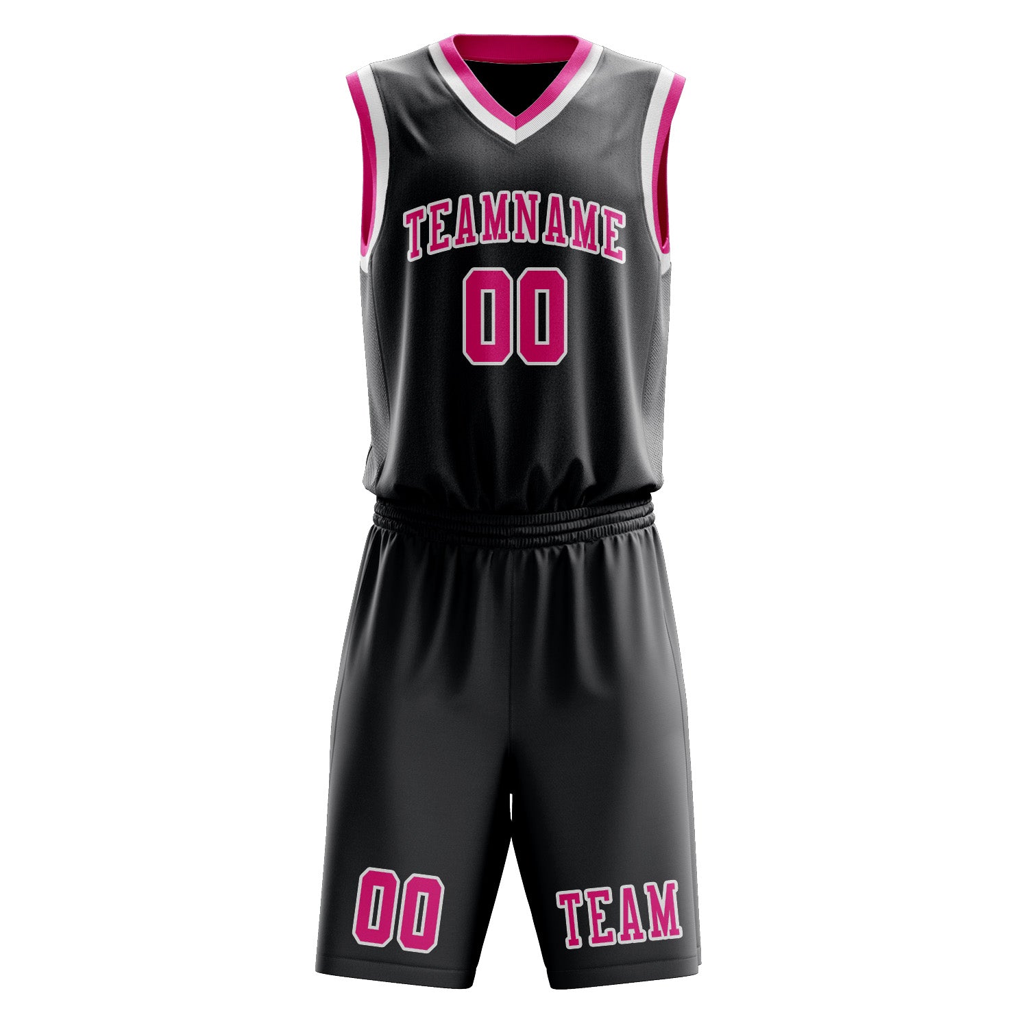 Custom Dark Grey Pink Basketball Set