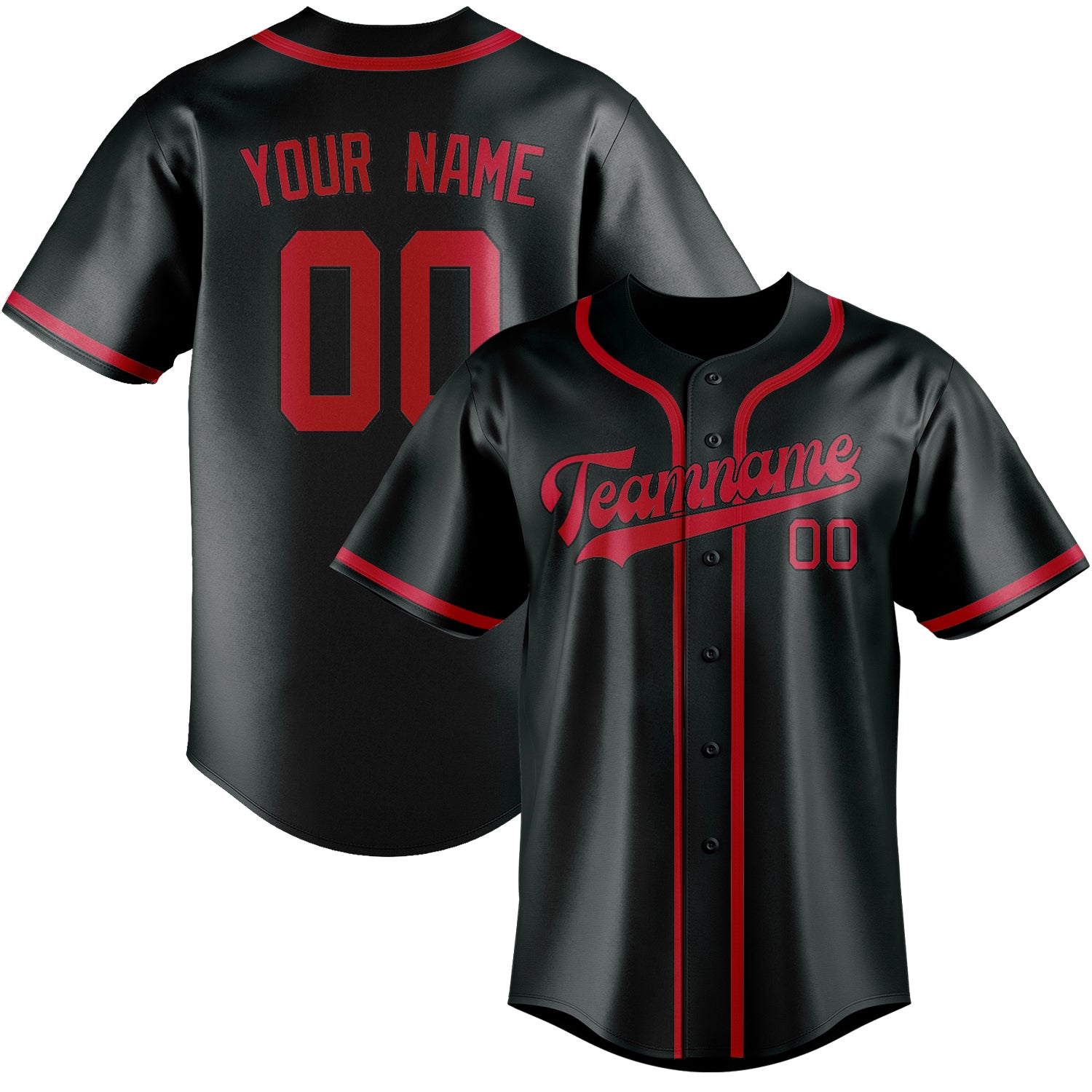 Custom Dark Grey Red Baseball Jersey