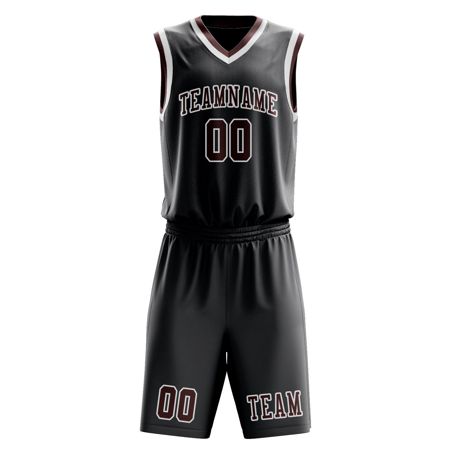 Custom Dark Grey Crimson Red Basketball Set