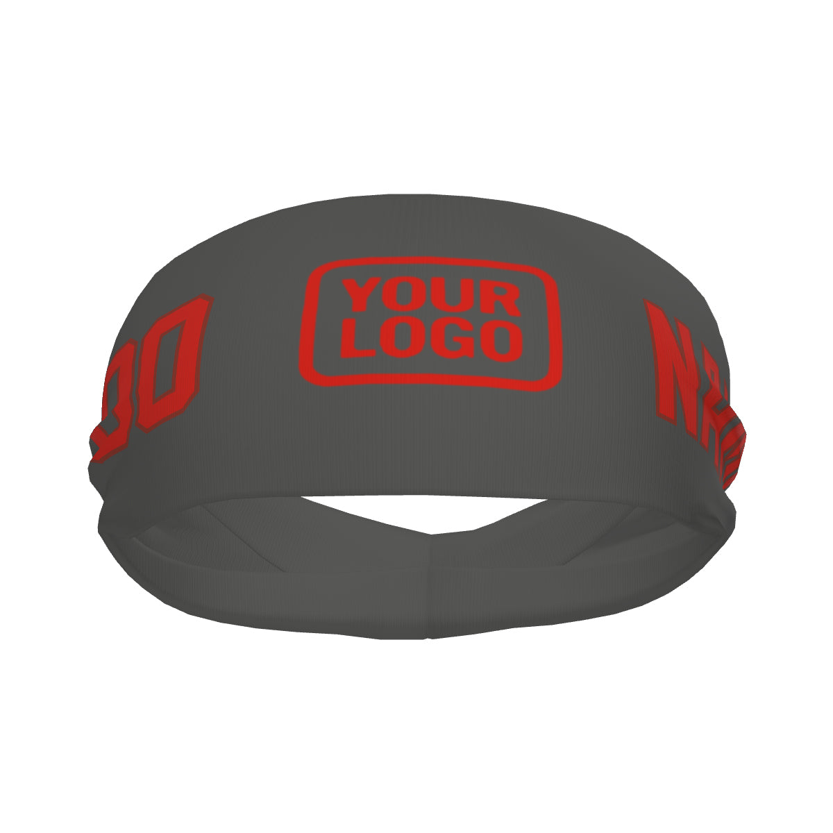 Custom Dark Grey Orange Red Sports headband