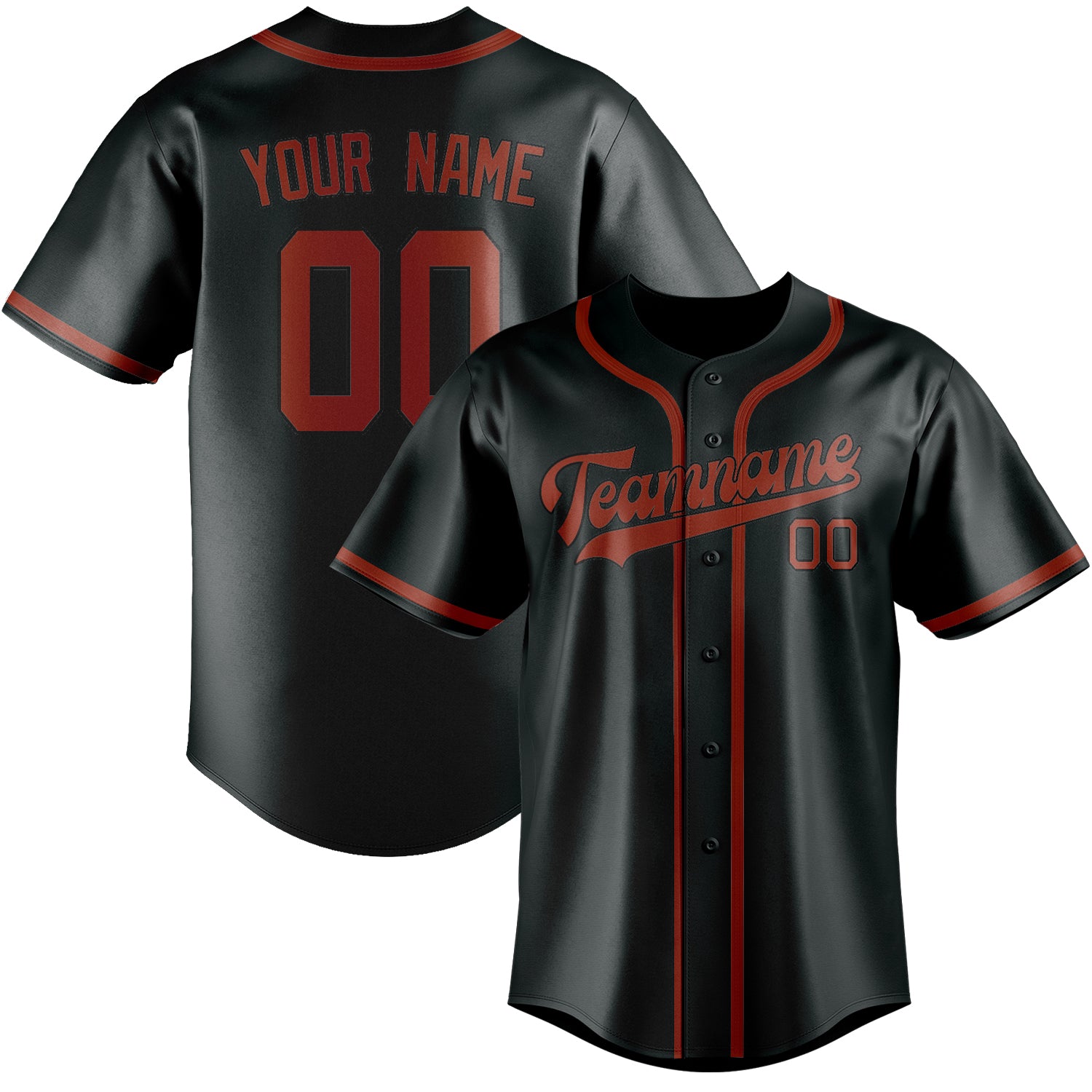Custom Dark Grey Coral Red Baseball Jersey