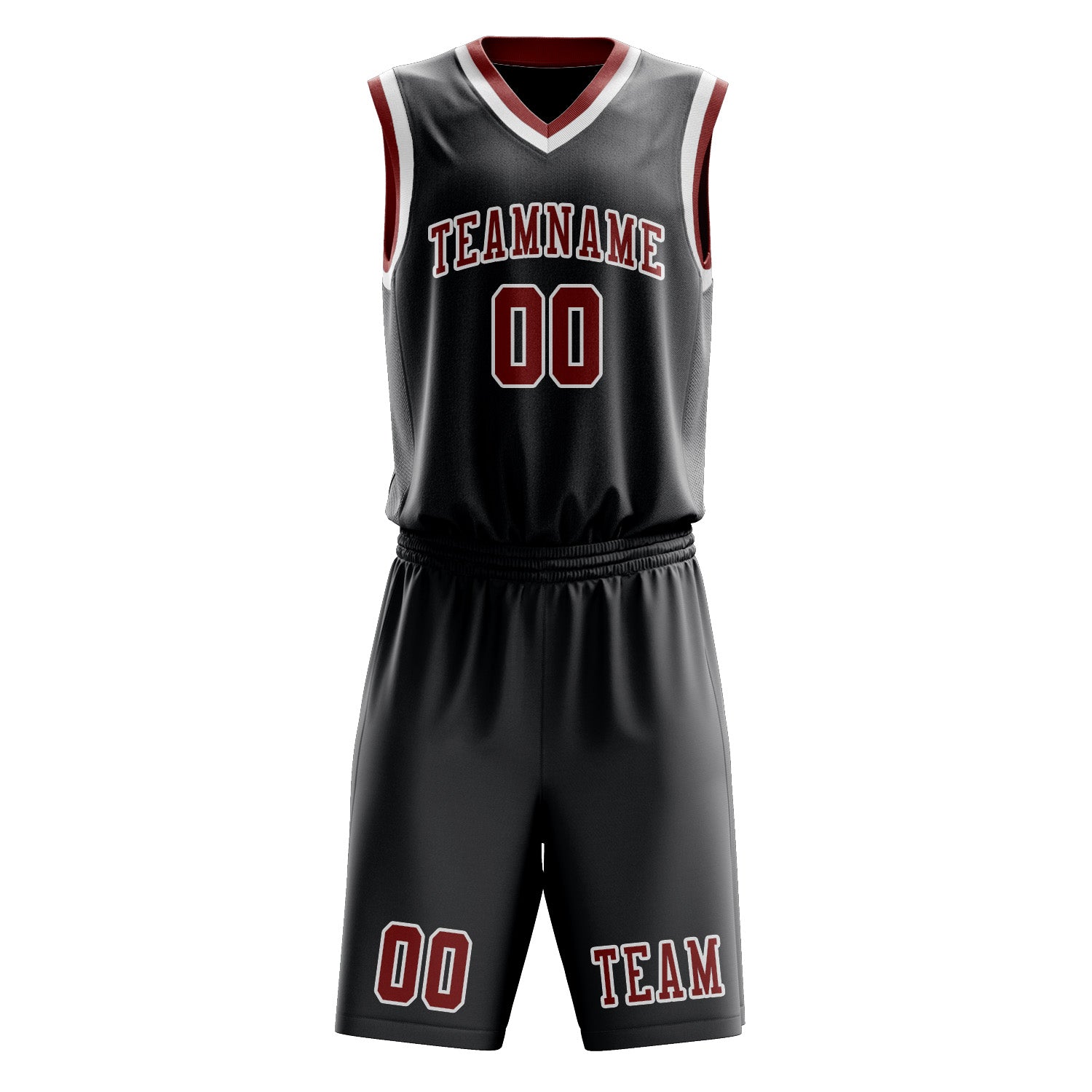 Custom Dark Grey Coral Red Basketball Set