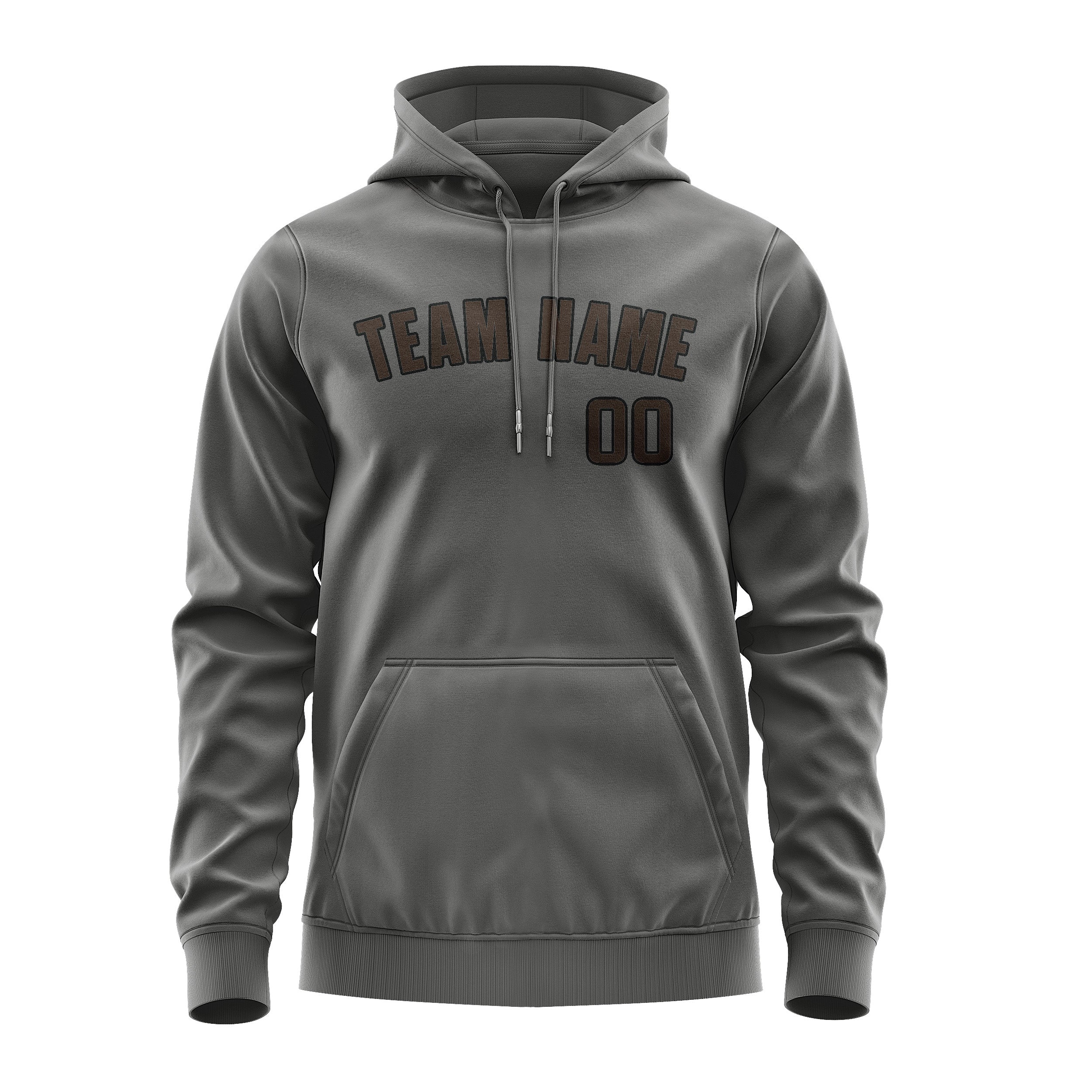 Custom Dark Grey Brown Hoodie