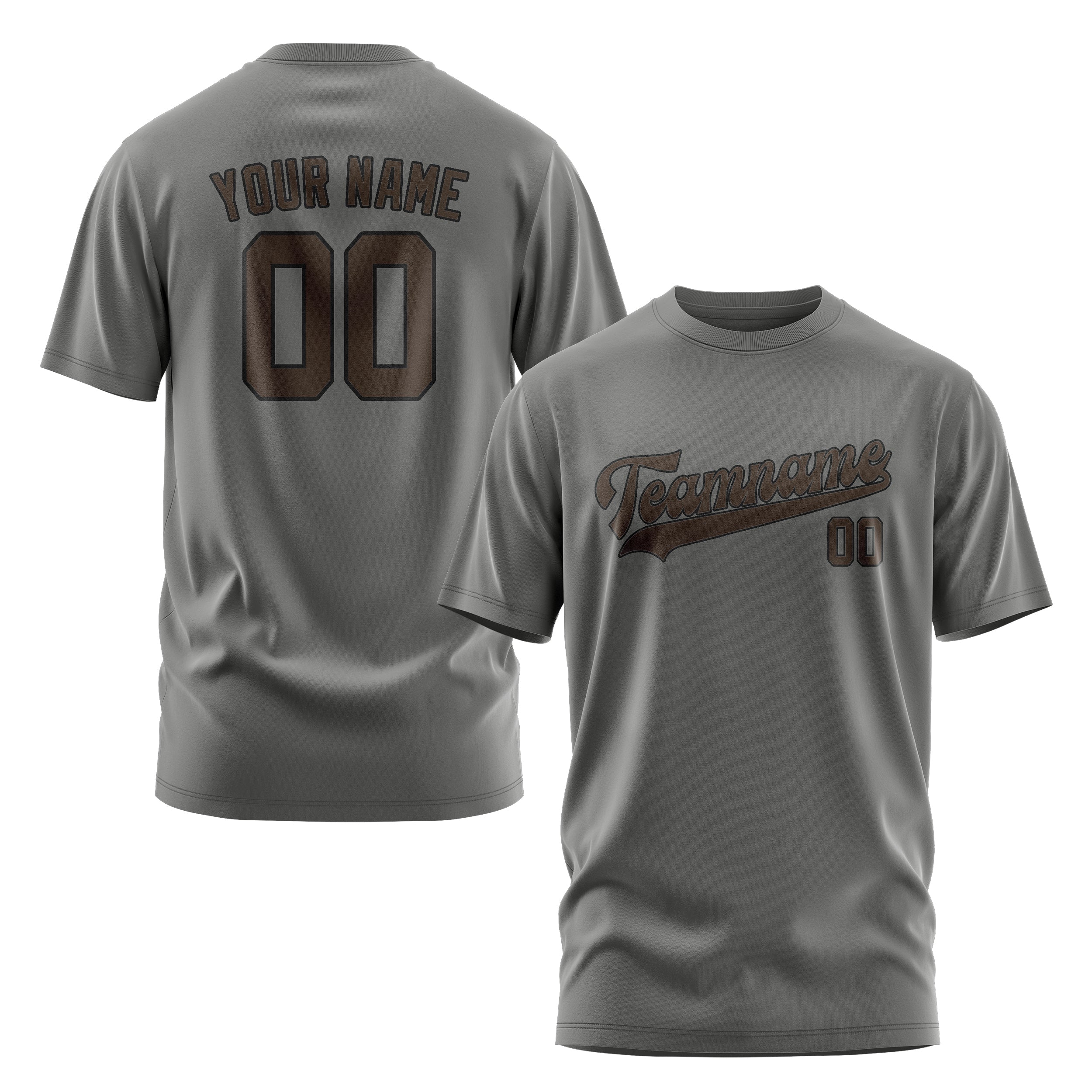 Custom Dark Grey Brown T-Shirt