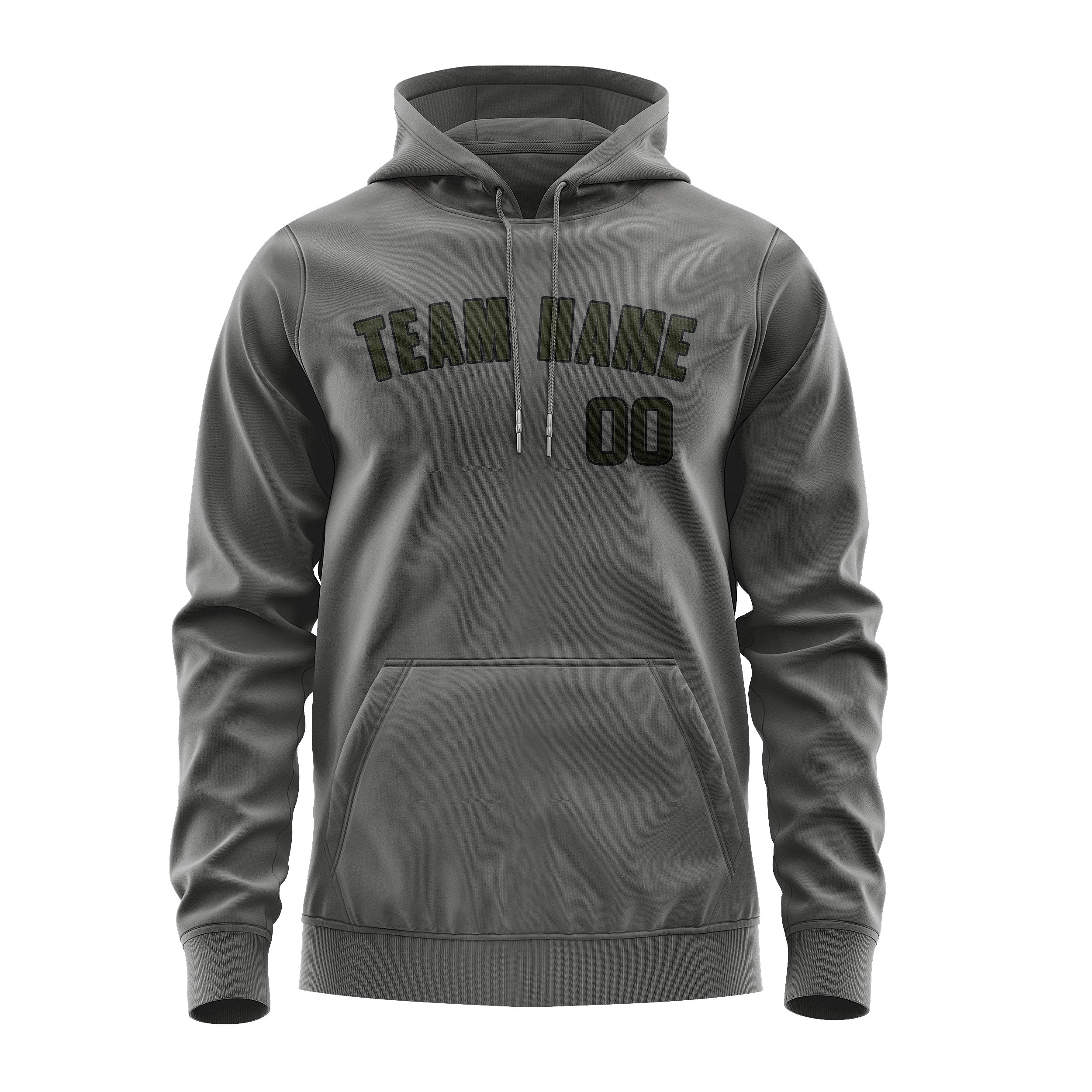 Custom Dark Grey Olive Hoodie