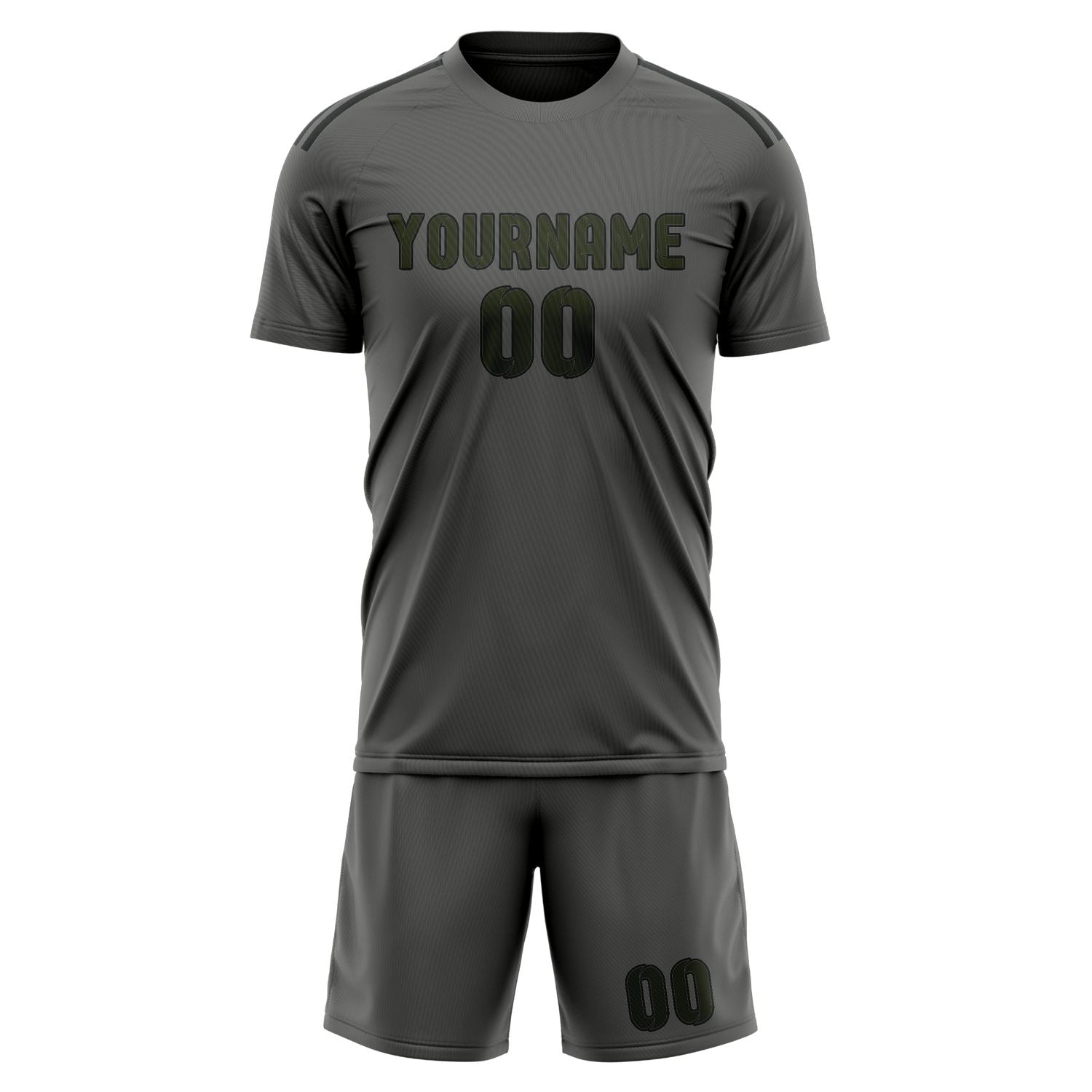 Custom Dark Grey Olive Soccer Set