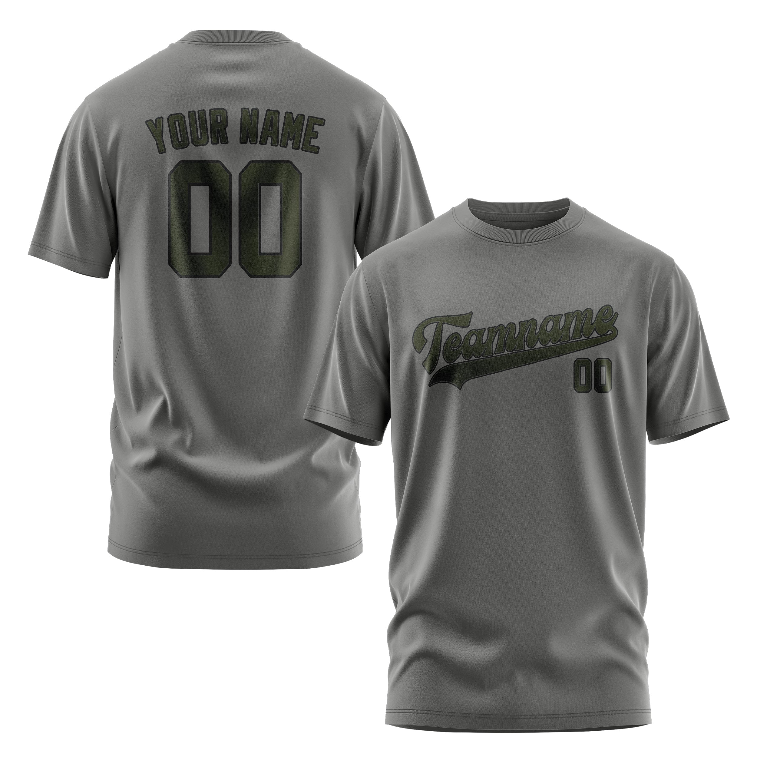 Custom Dark Grey Olive T-Shirt