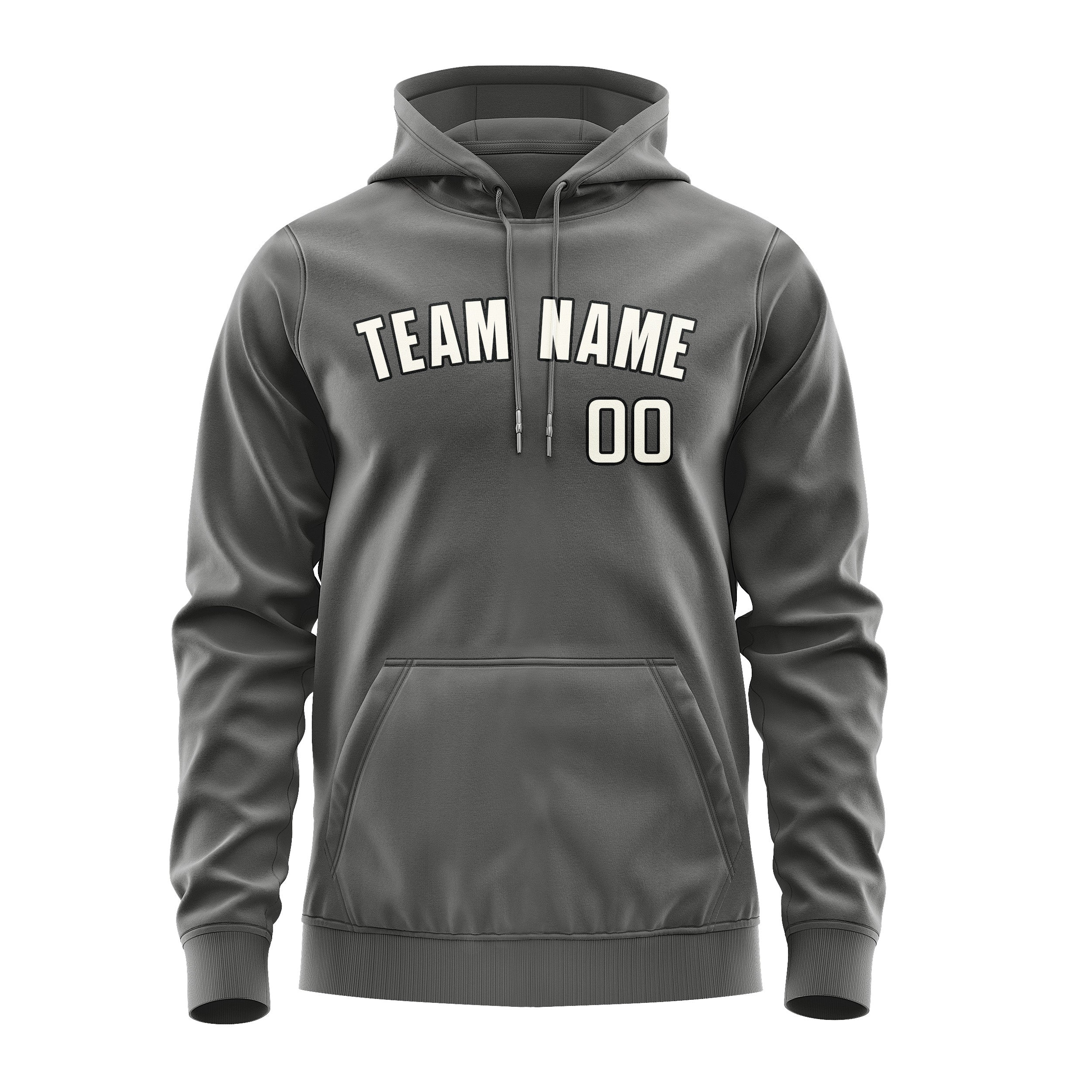 Custom Dark Grey Cream Hoodie