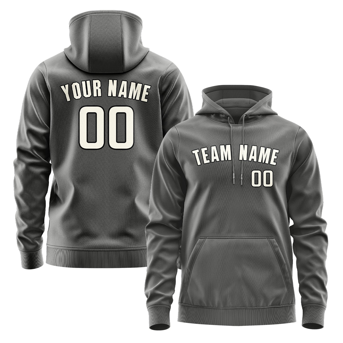 Custom Dark Grey Cream Hoodie