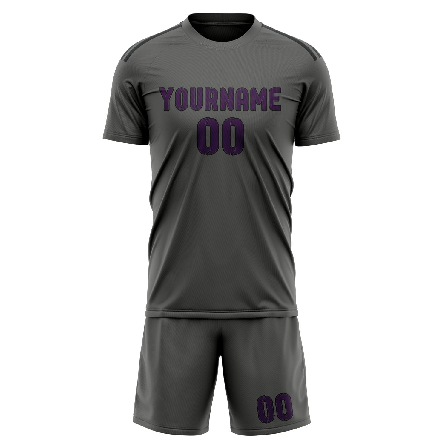 Custom Dark Grey Purple Soccer Set