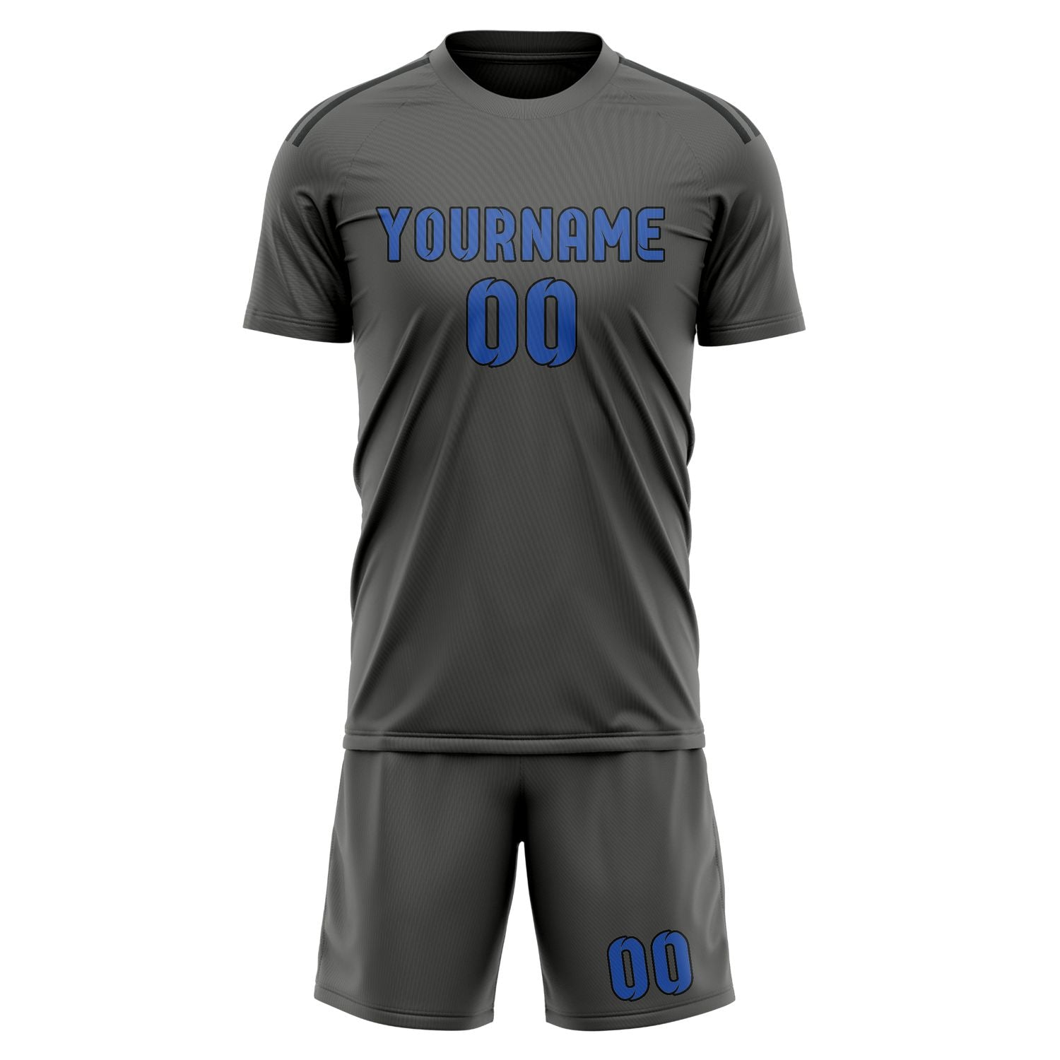 Custom Dark Grey Sky Blue Soccer Set