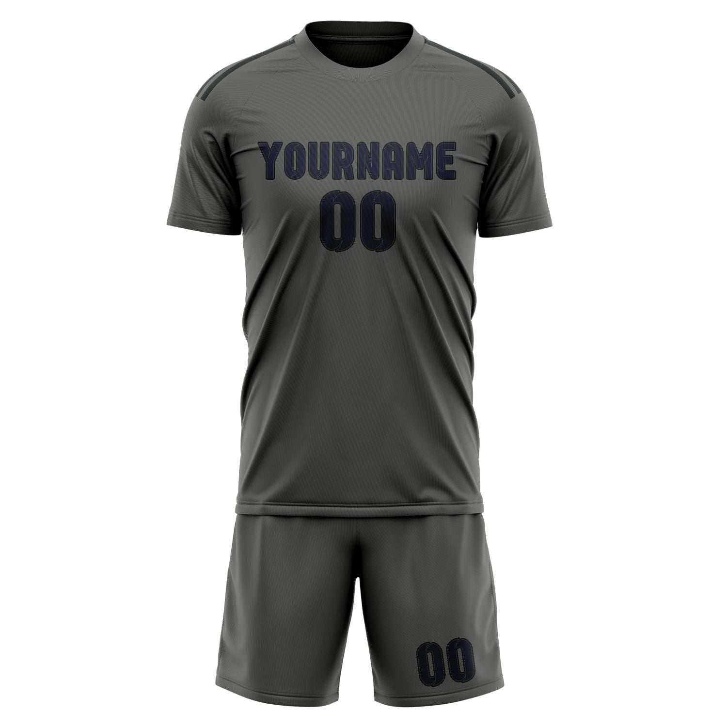 Custom Dark Grey Navy Soccer Set