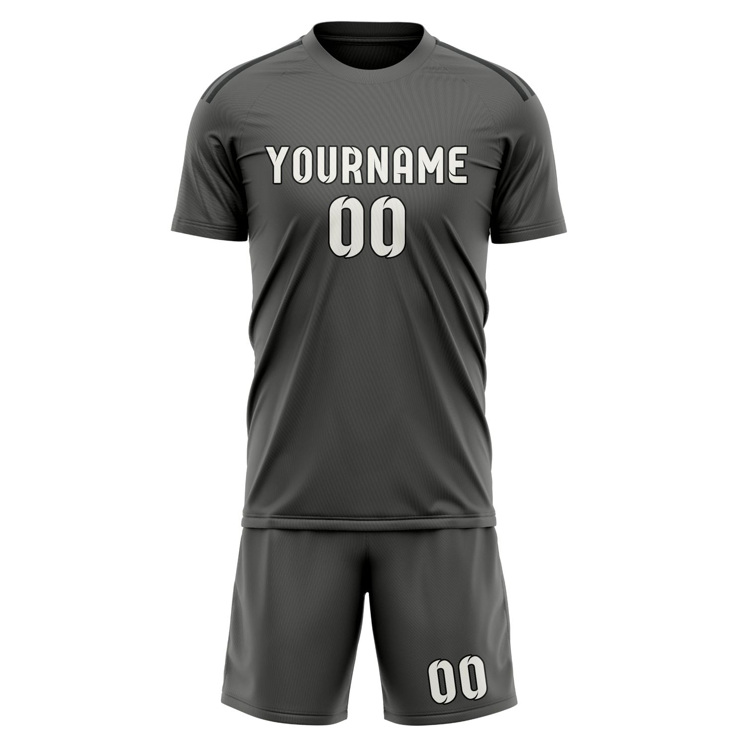 Custom Dark Grey White Soccer Set