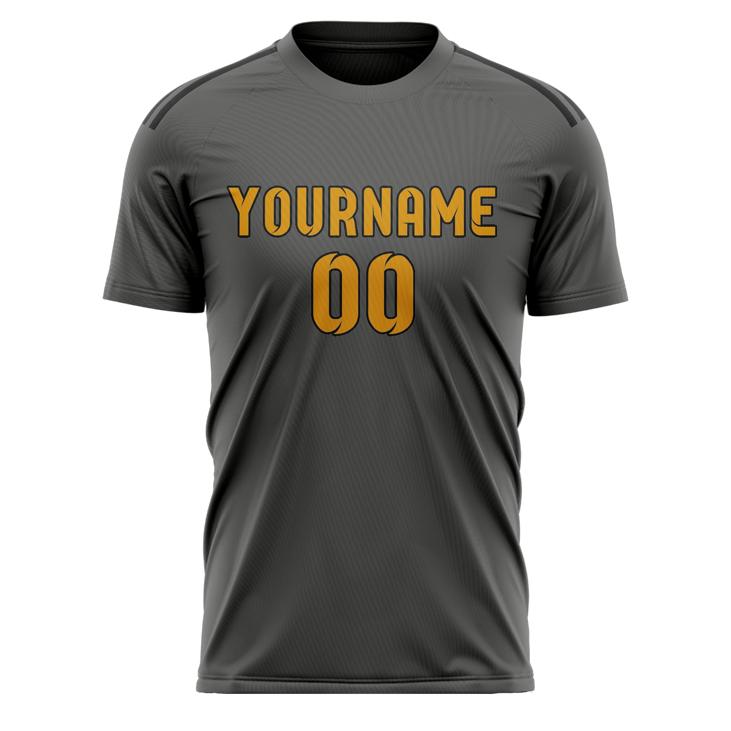Custom Dark Grey Yellow Soccer Jersey