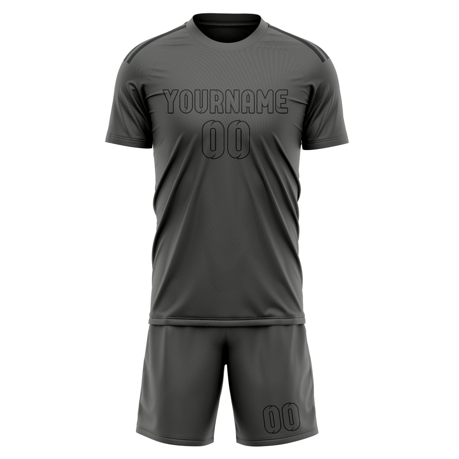 Custom Dark Grey Dark Grey Soccer Set