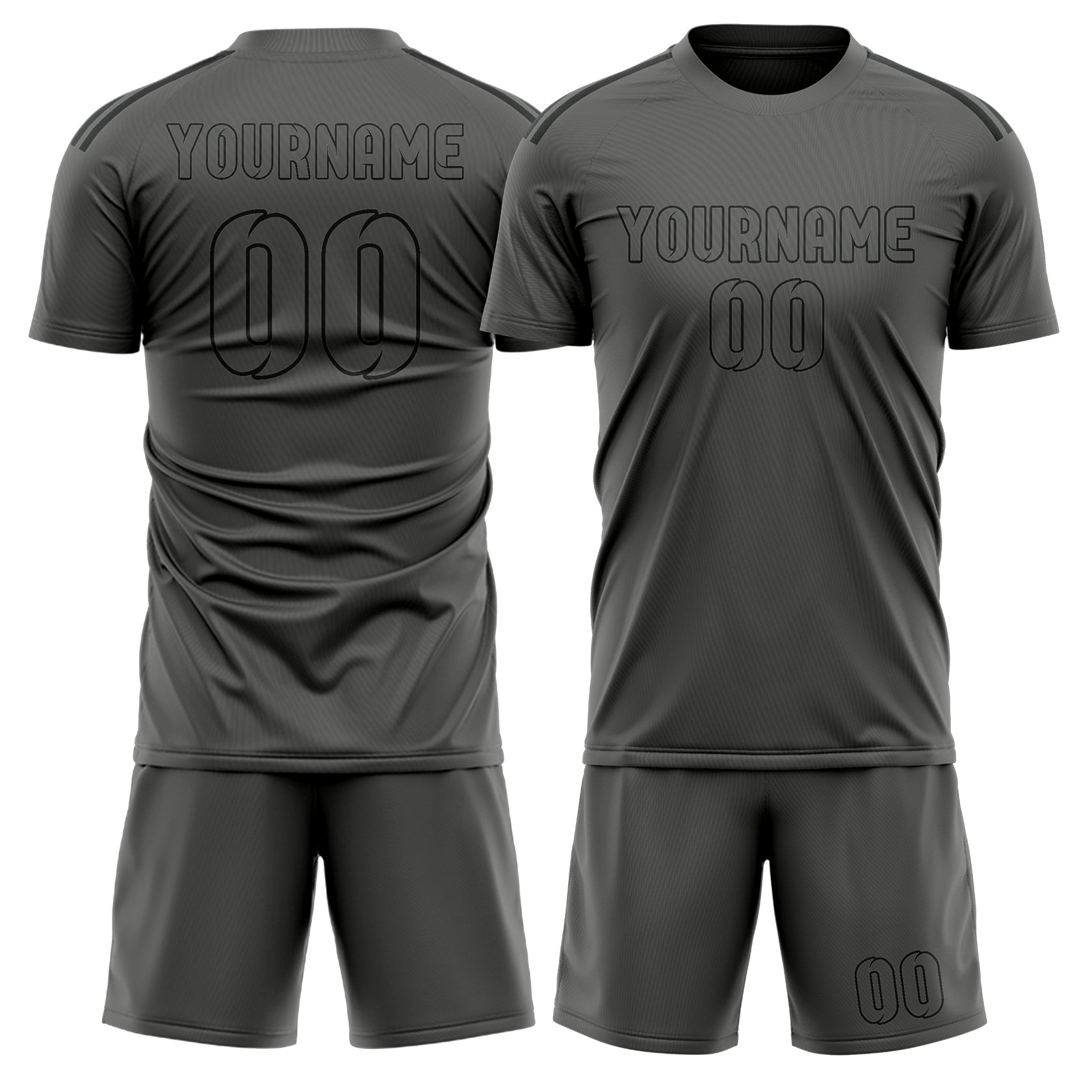 Custom Dark Grey Dark Grey Soccer Set
