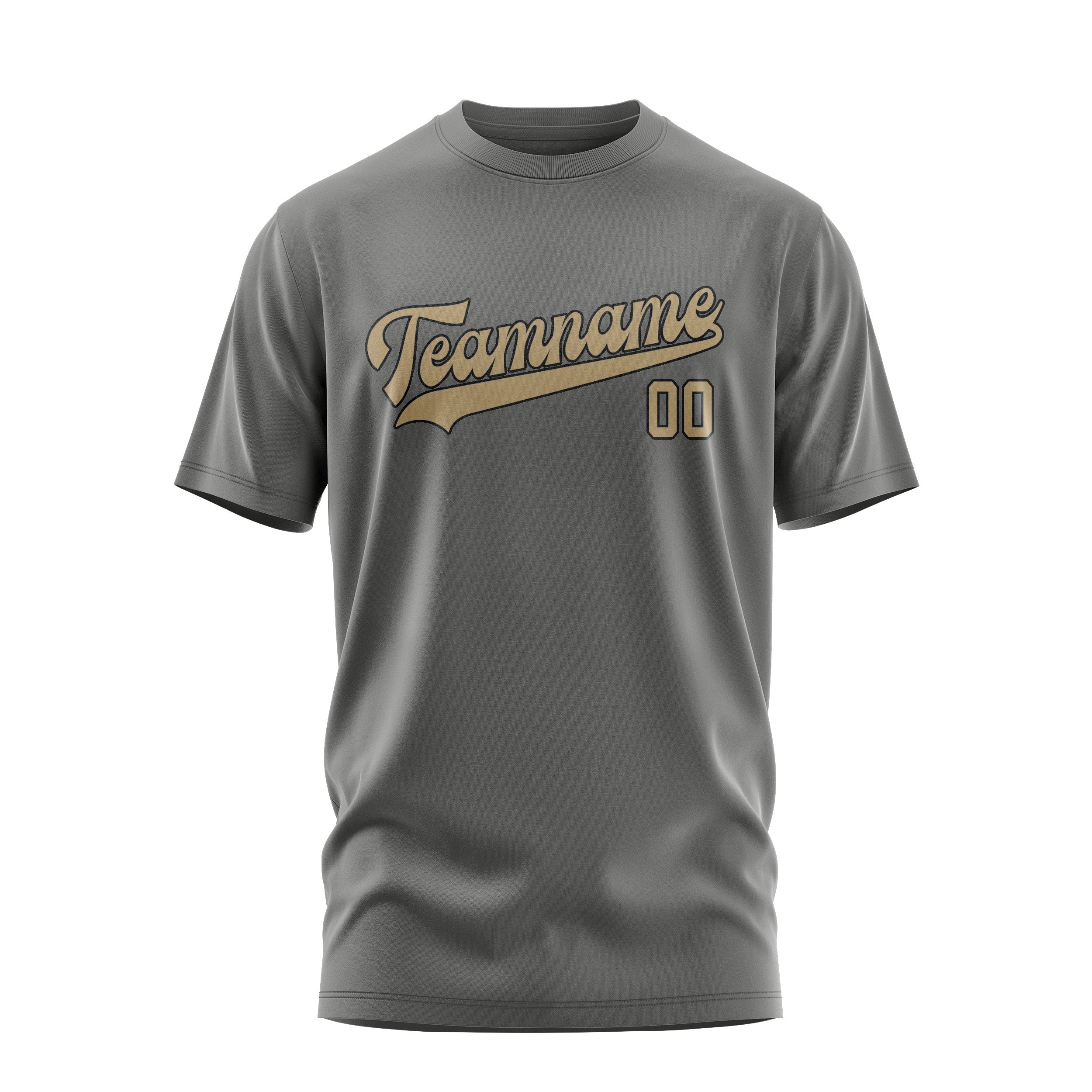 Custom Dark Grey Light Khaki T-Shirt