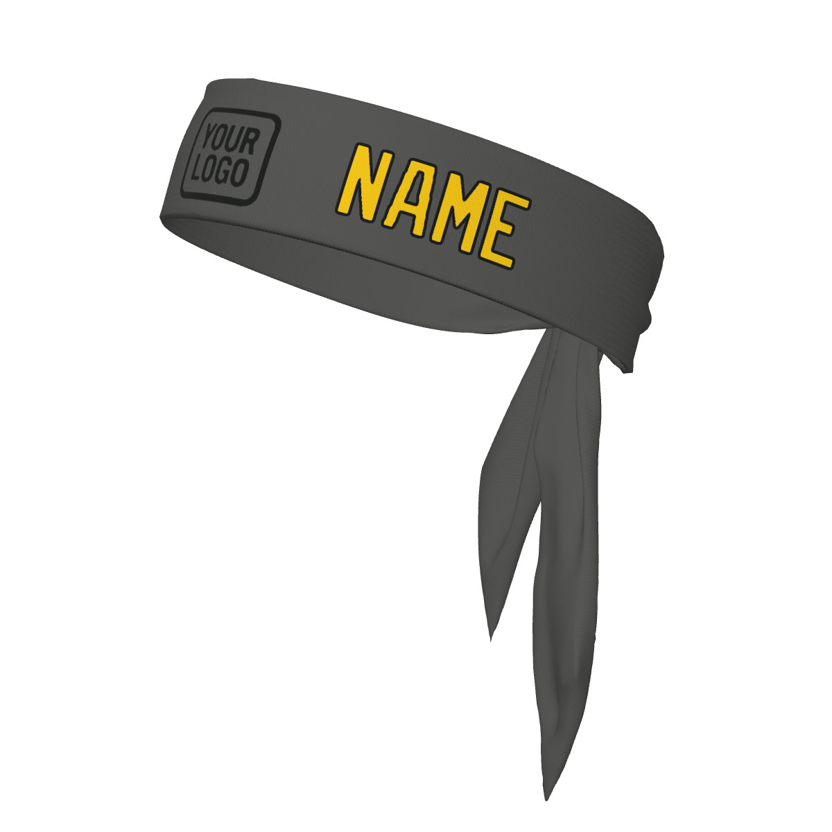 Custom Dark Grey Gold Headband