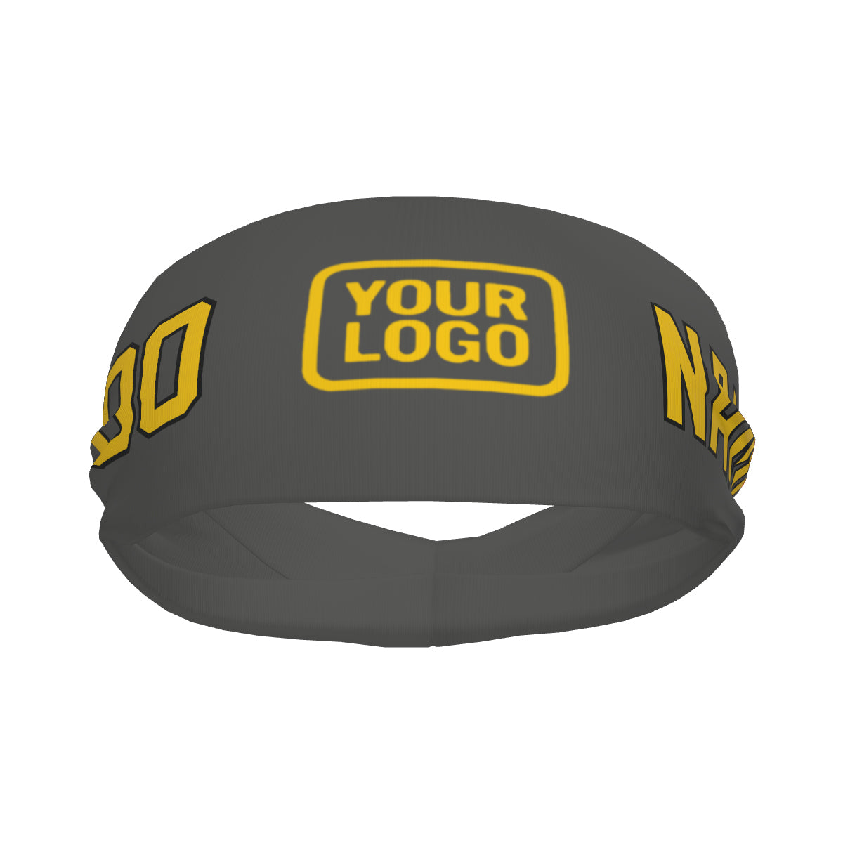 Custom Dark Grey Gold Sports headband