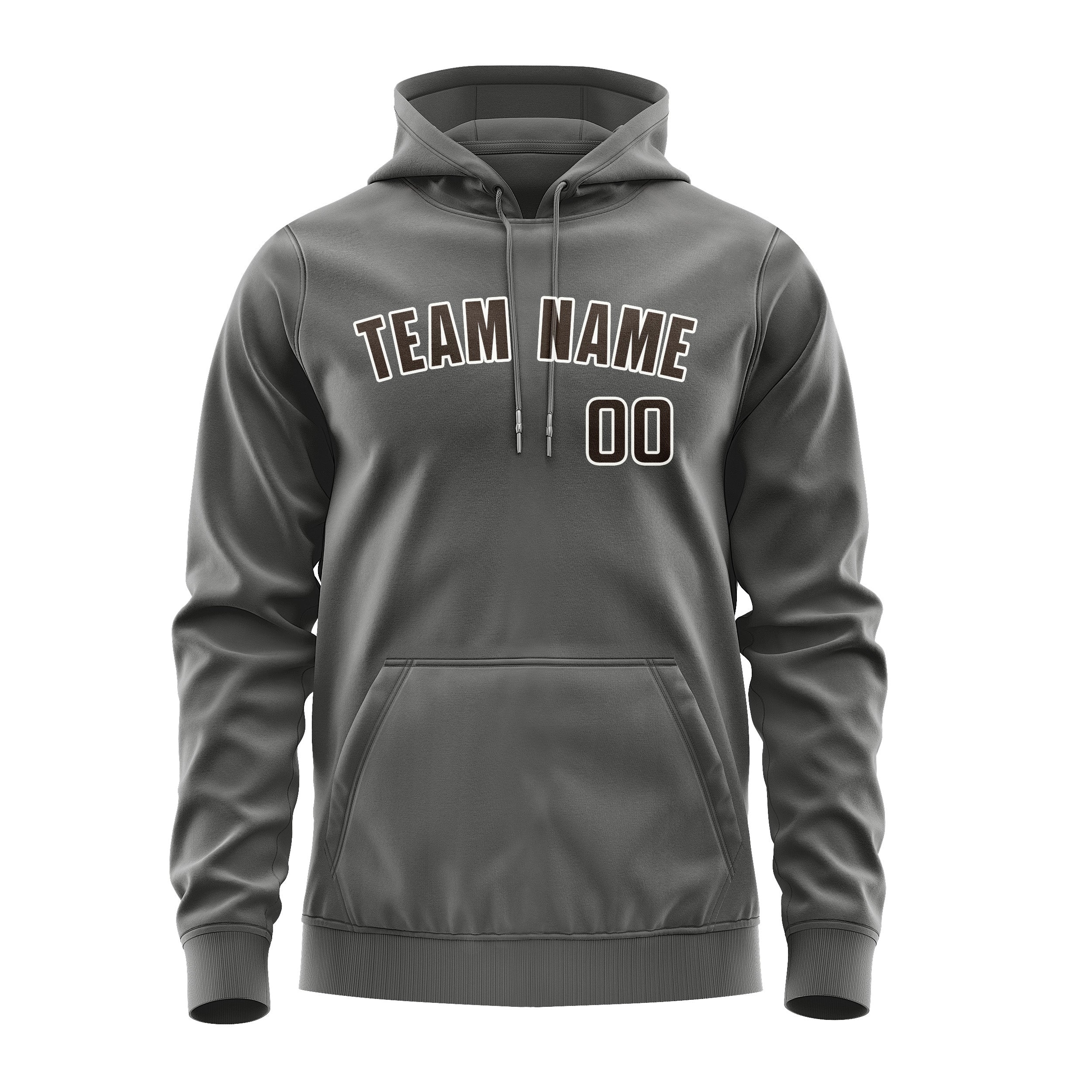 Custom Dark Grey Brown Hoodie