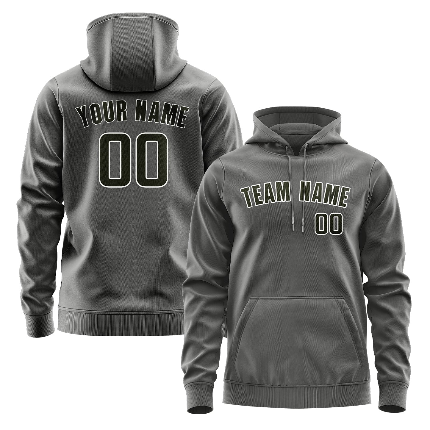 Custom Dark Grey Olive Hoodie