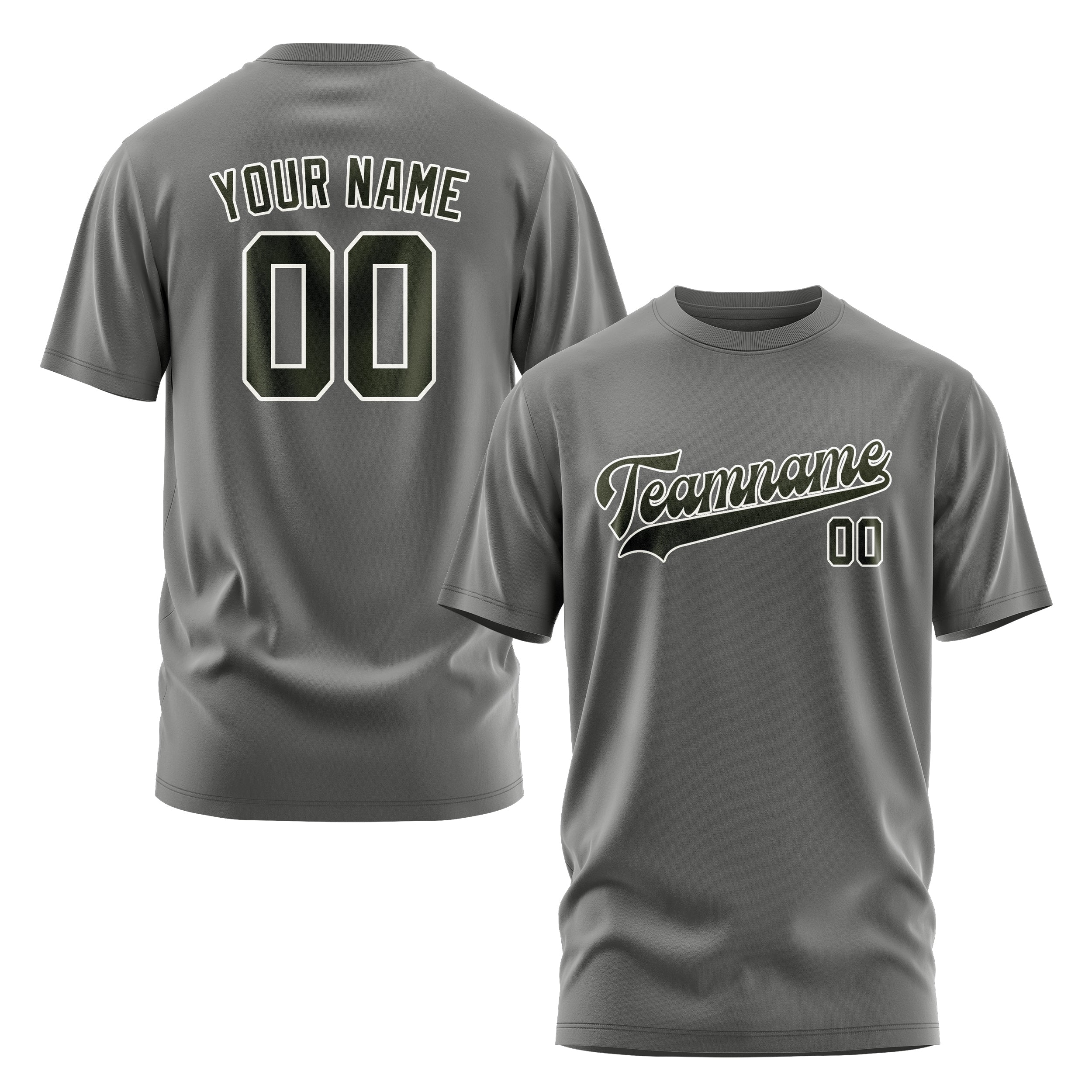 Custom Dark Grey Olive T-Shirt