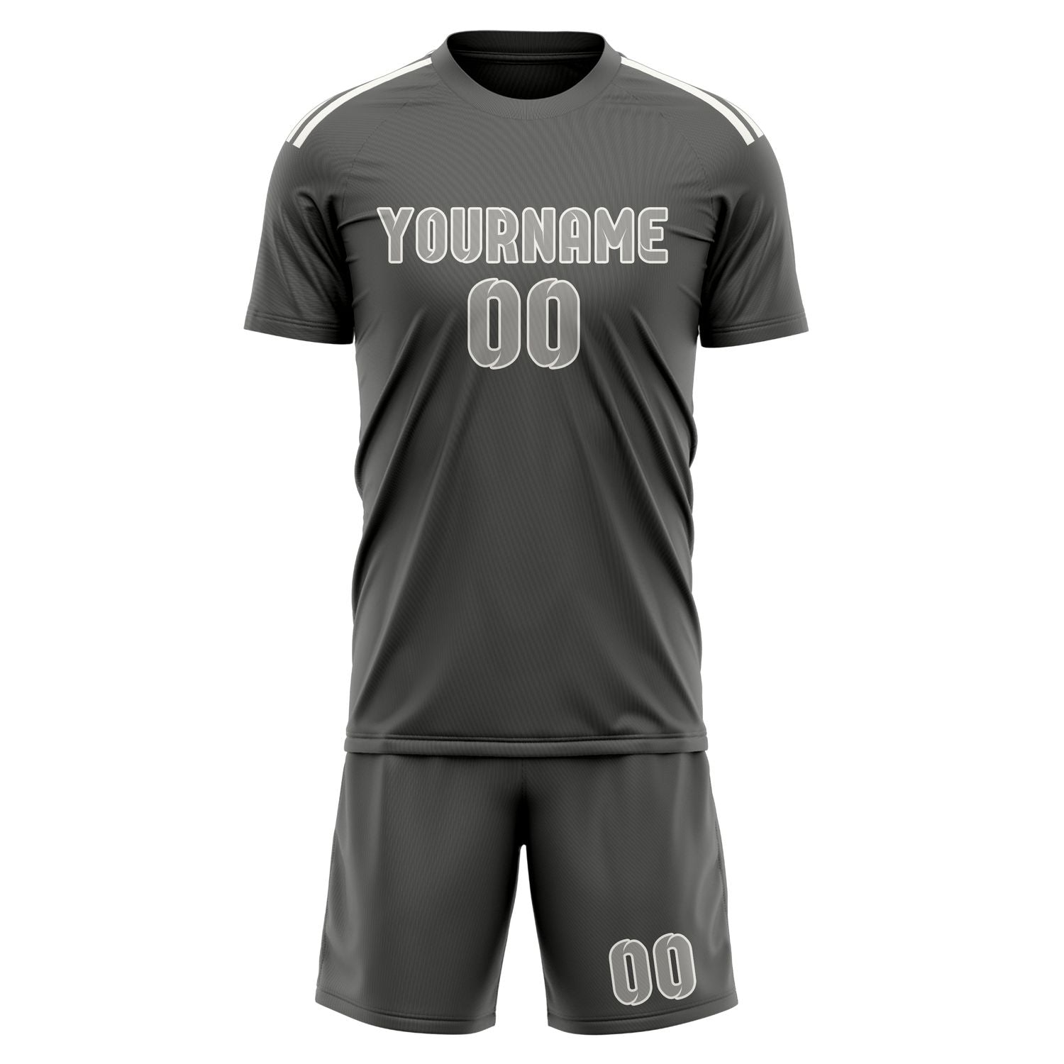 Custom Dark Grey Gray Soccer Set