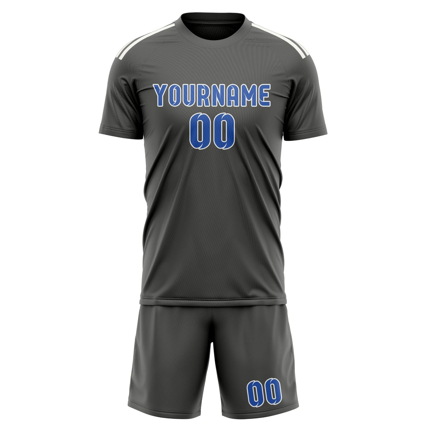 Custom Dark Grey Sky Blue Soccer Set