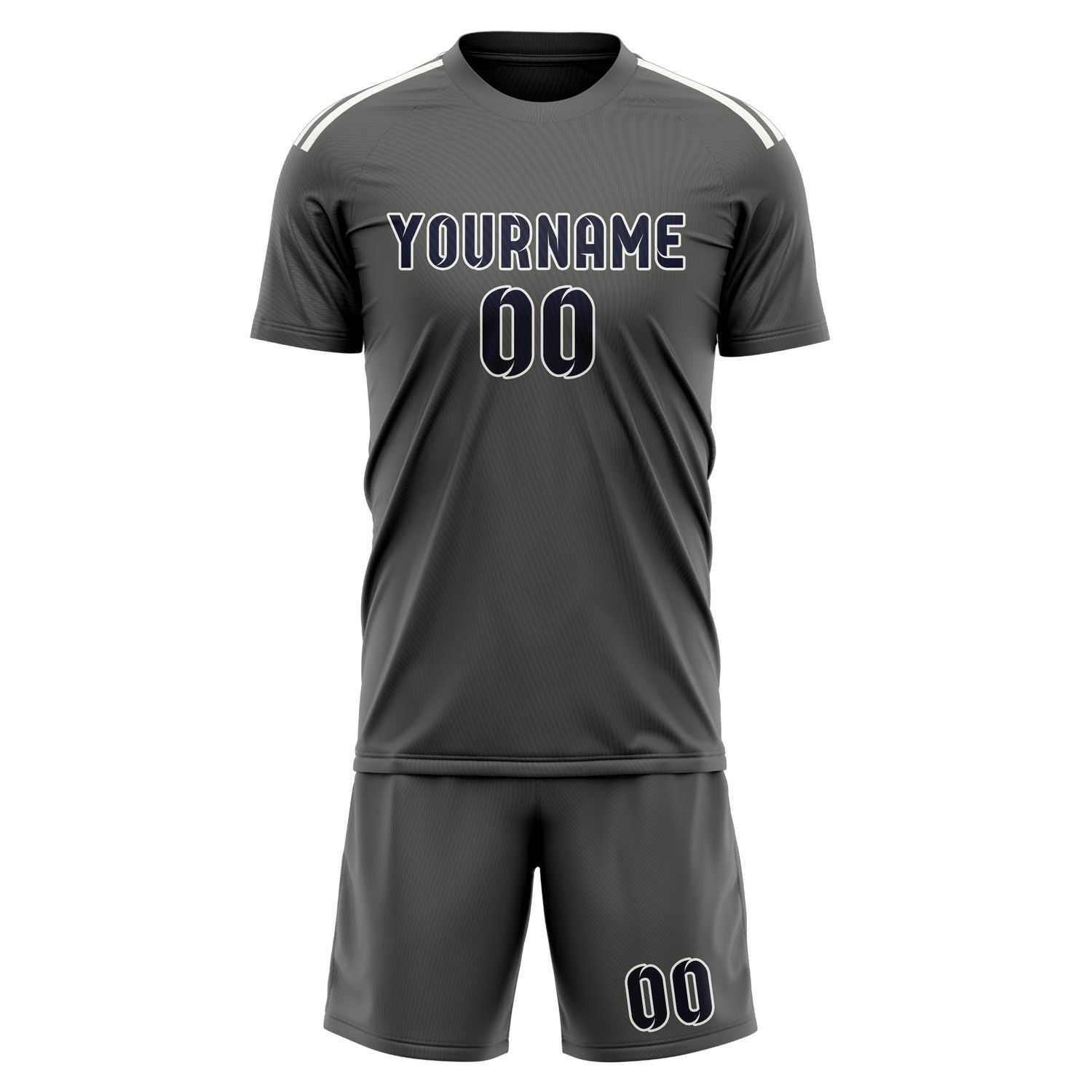 Custom Dark Grey Navy Soccer Set