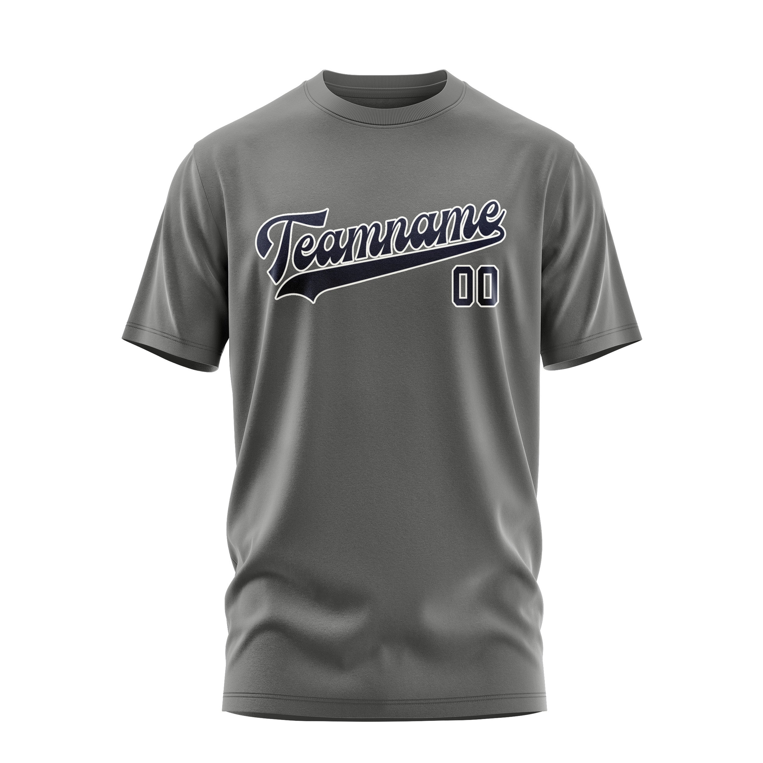 Custom Dark Grey Navy T-Shirt