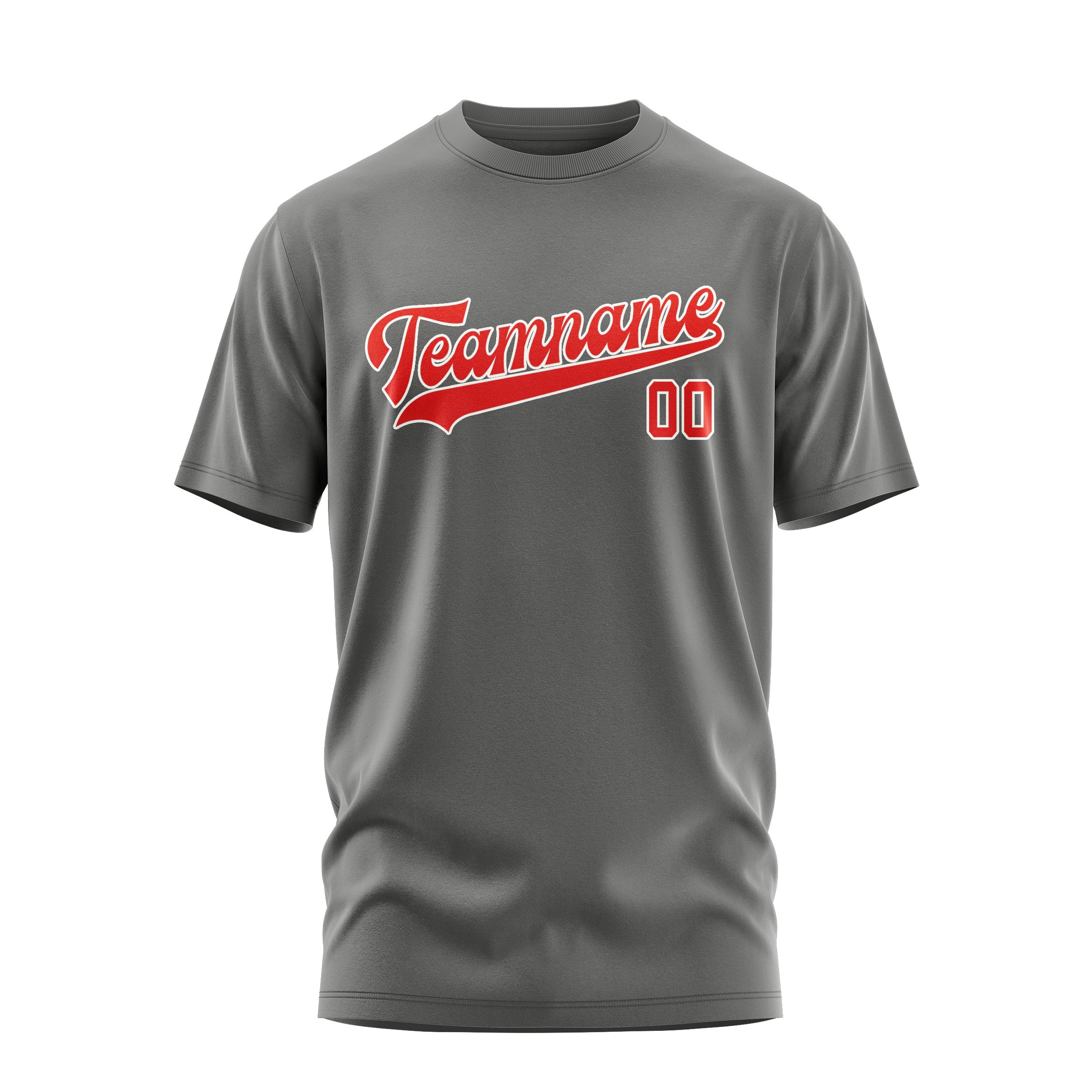 Custom Dark Grey Orange Red T-Shirt