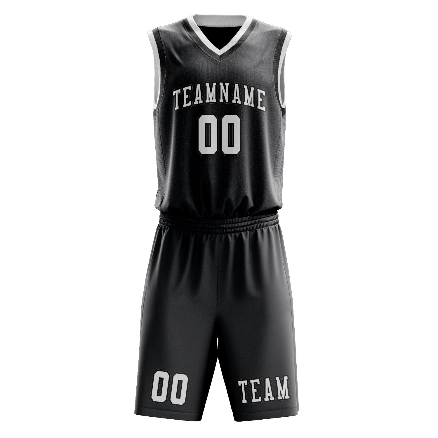 Custom Dark Grey White Basketball Set