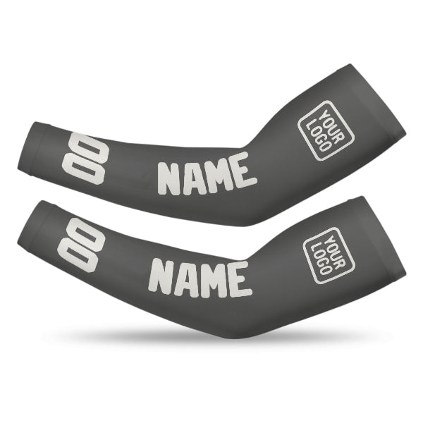 Custom Dark Grey White Arm Sleeve