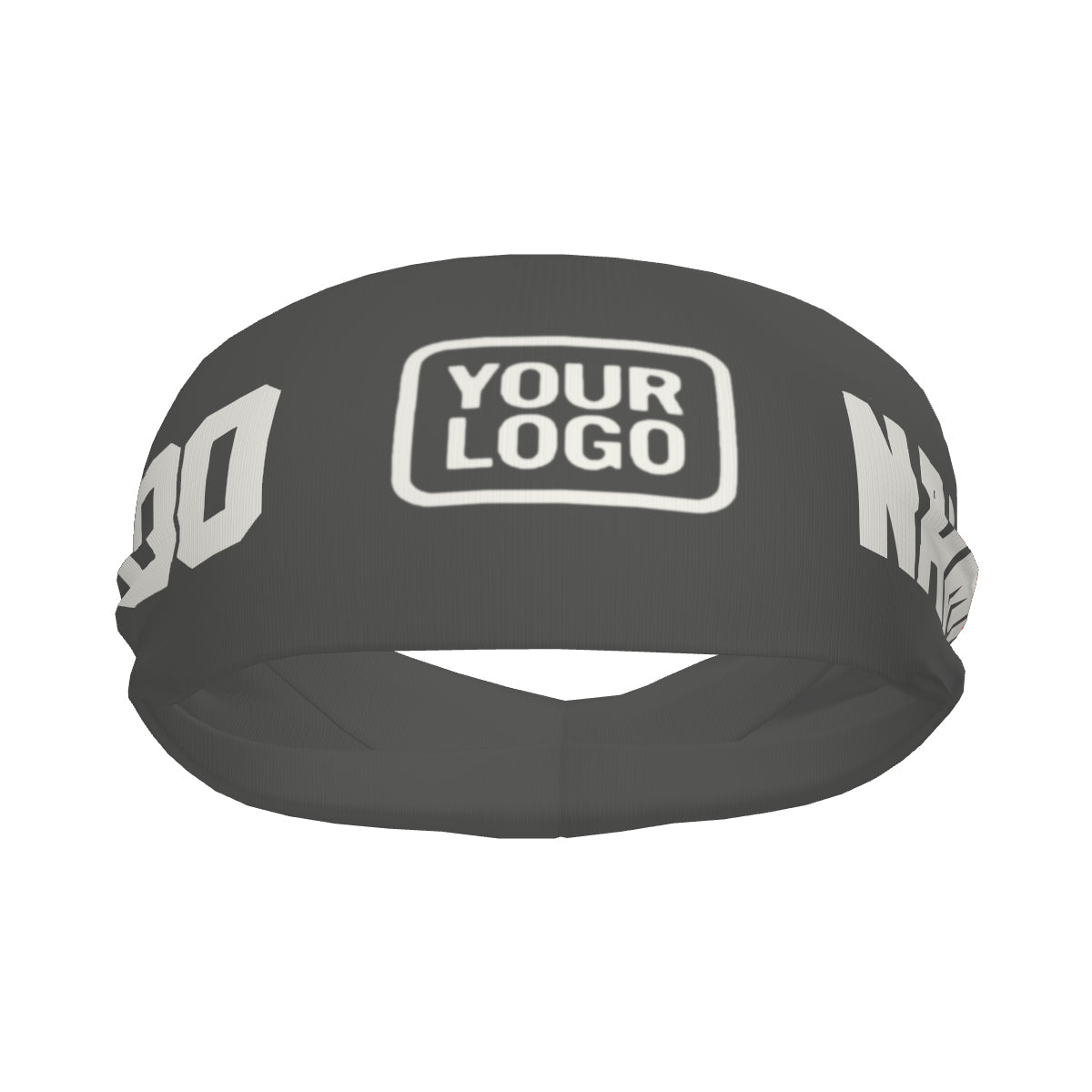 Custom Dark Grey White Sports headband
