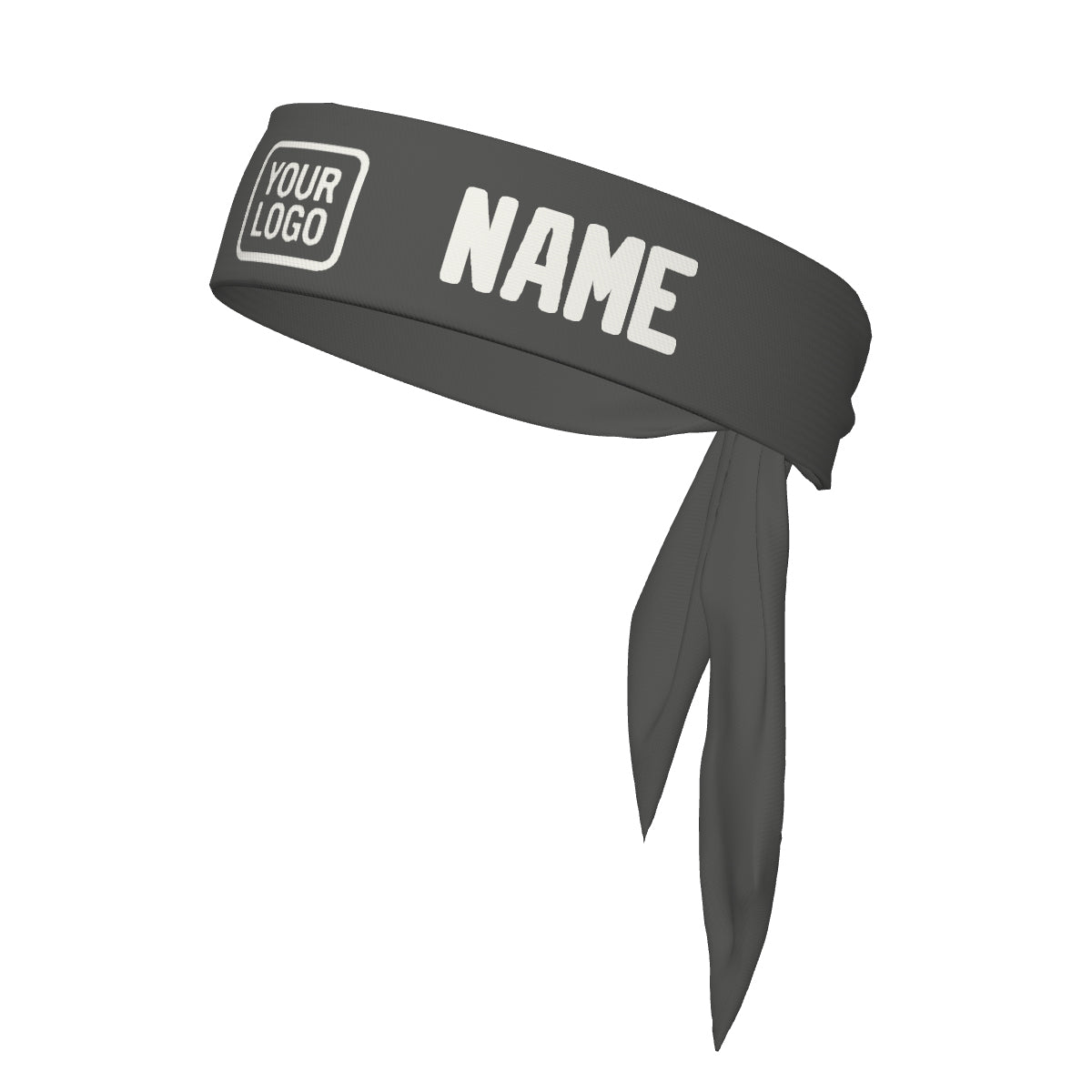 Custom Dark Grey White Headband