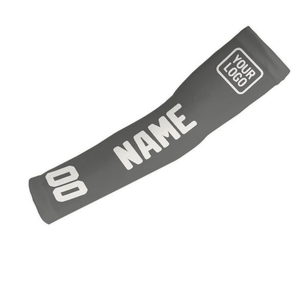 Custom Dark Grey White Arm Sleeve