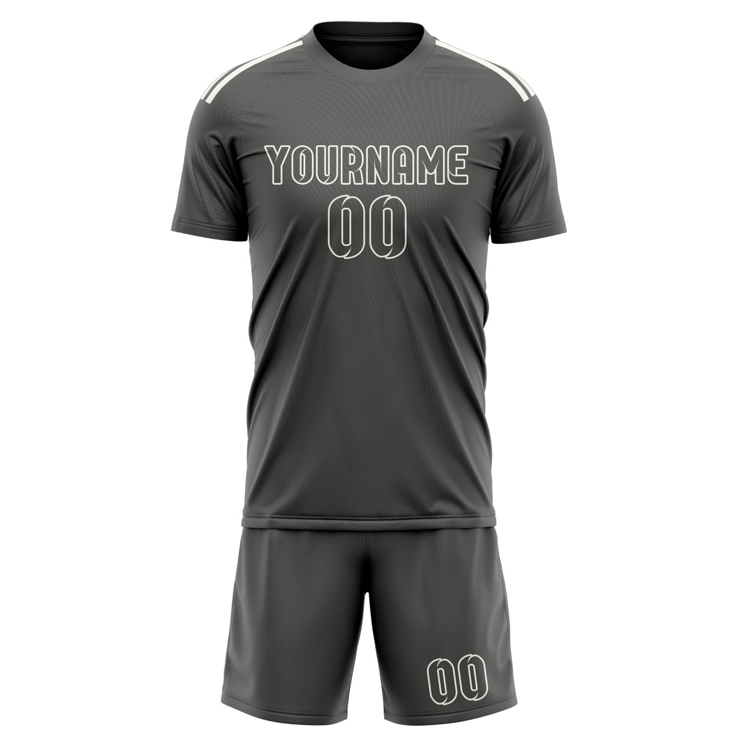 Custom Dark Grey Dark Grey Soccer Set