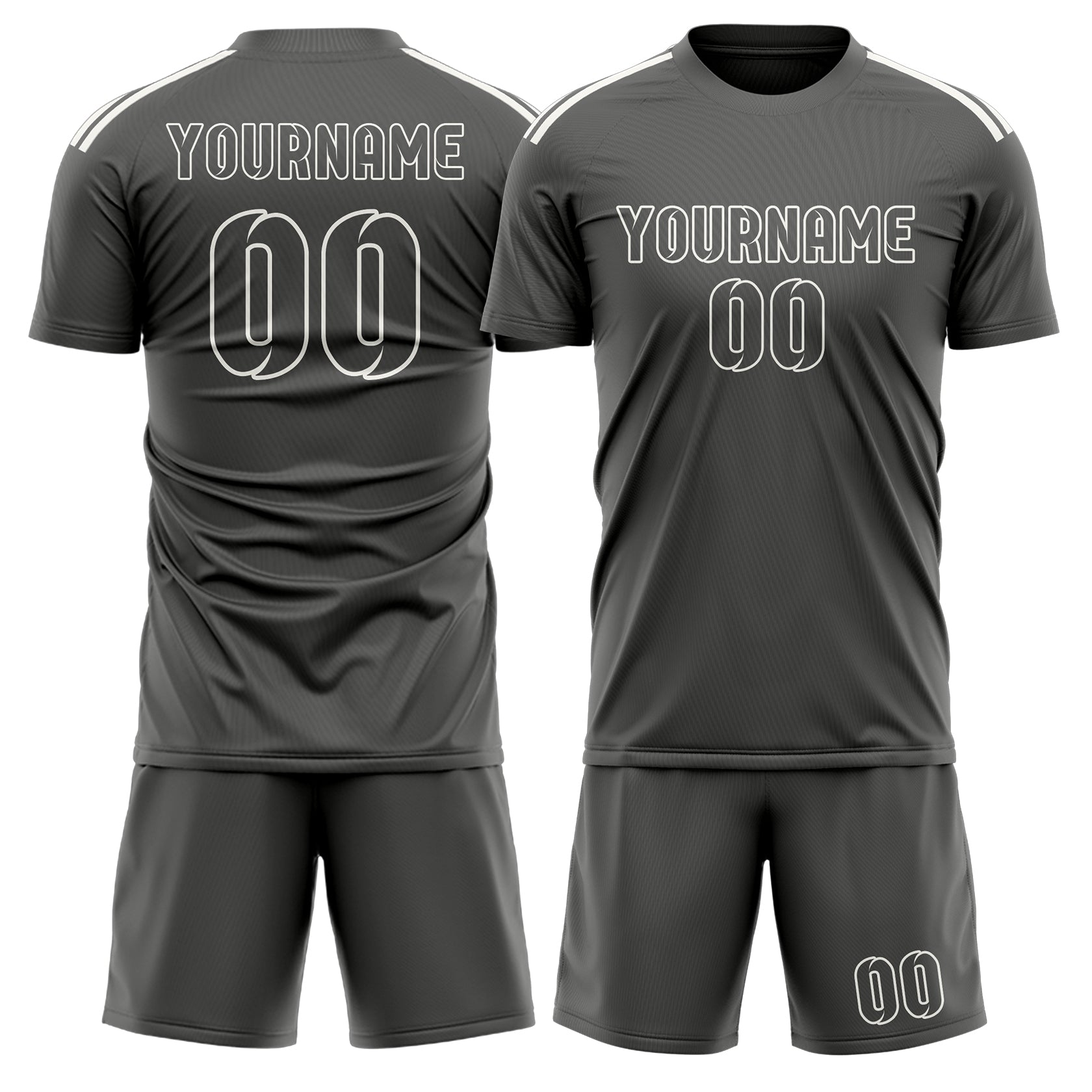 Custom Dark Grey Dark Grey Soccer Set