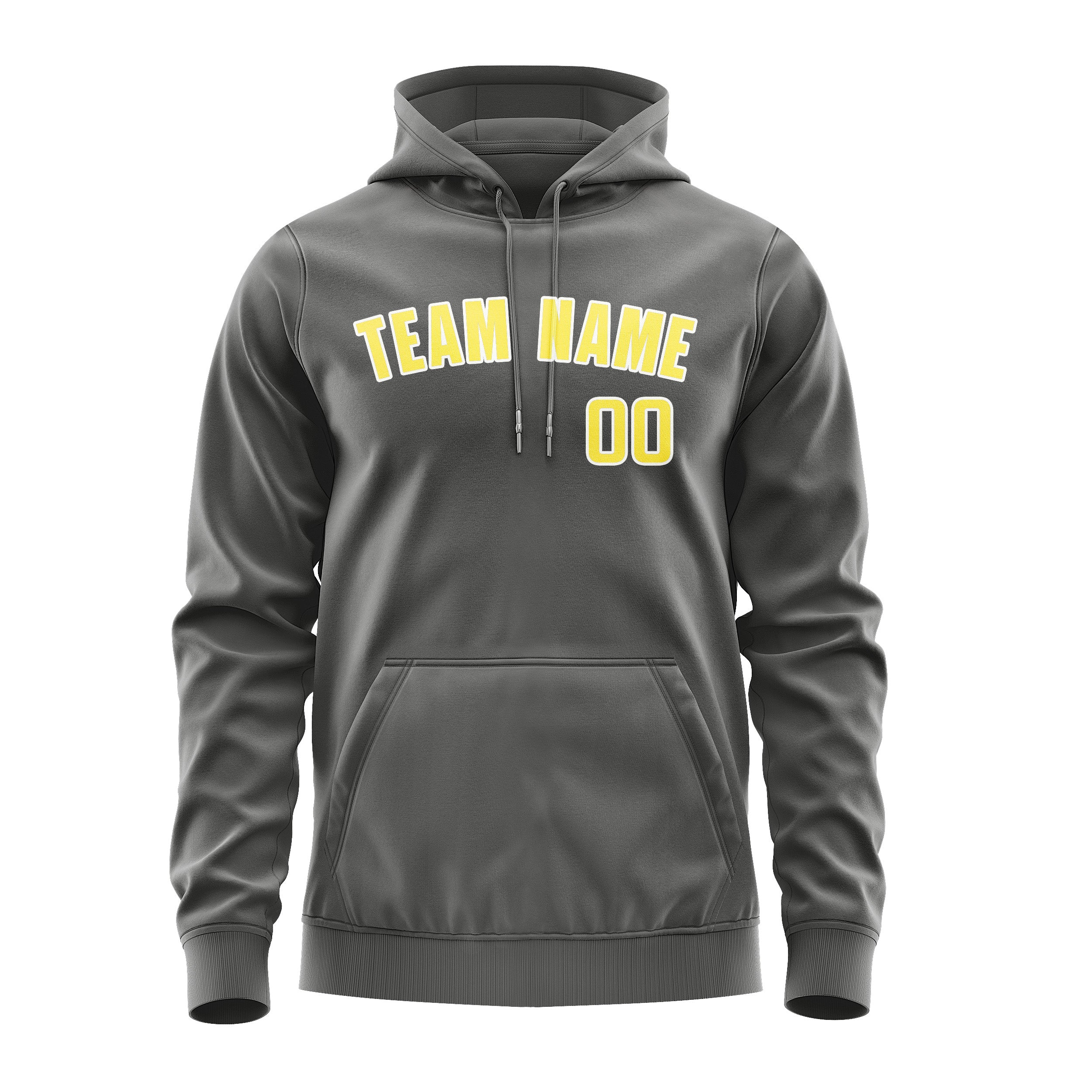Custom Dark Grey Light Yellow Hoodie