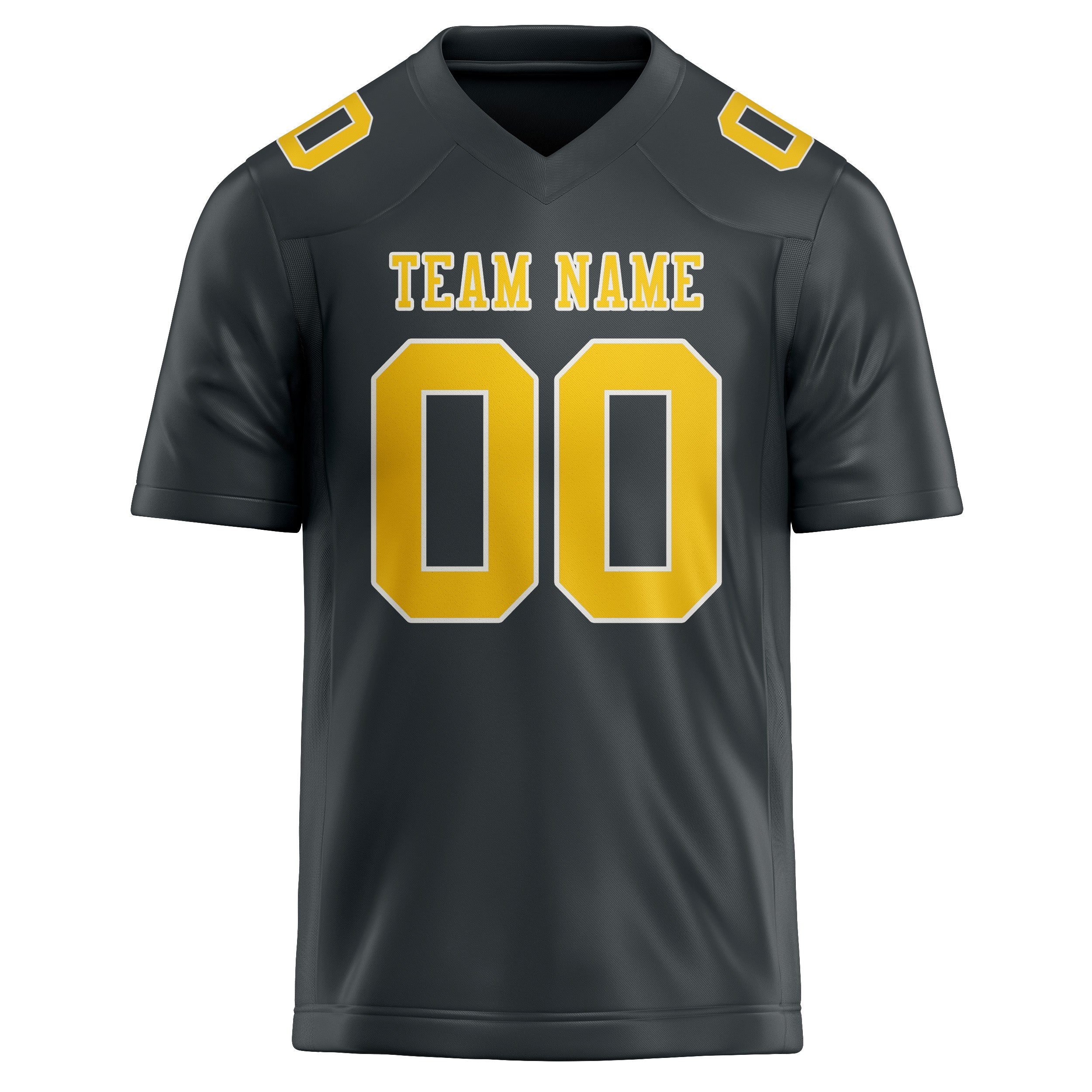 Custom Dark Grey Gold Football Jersey