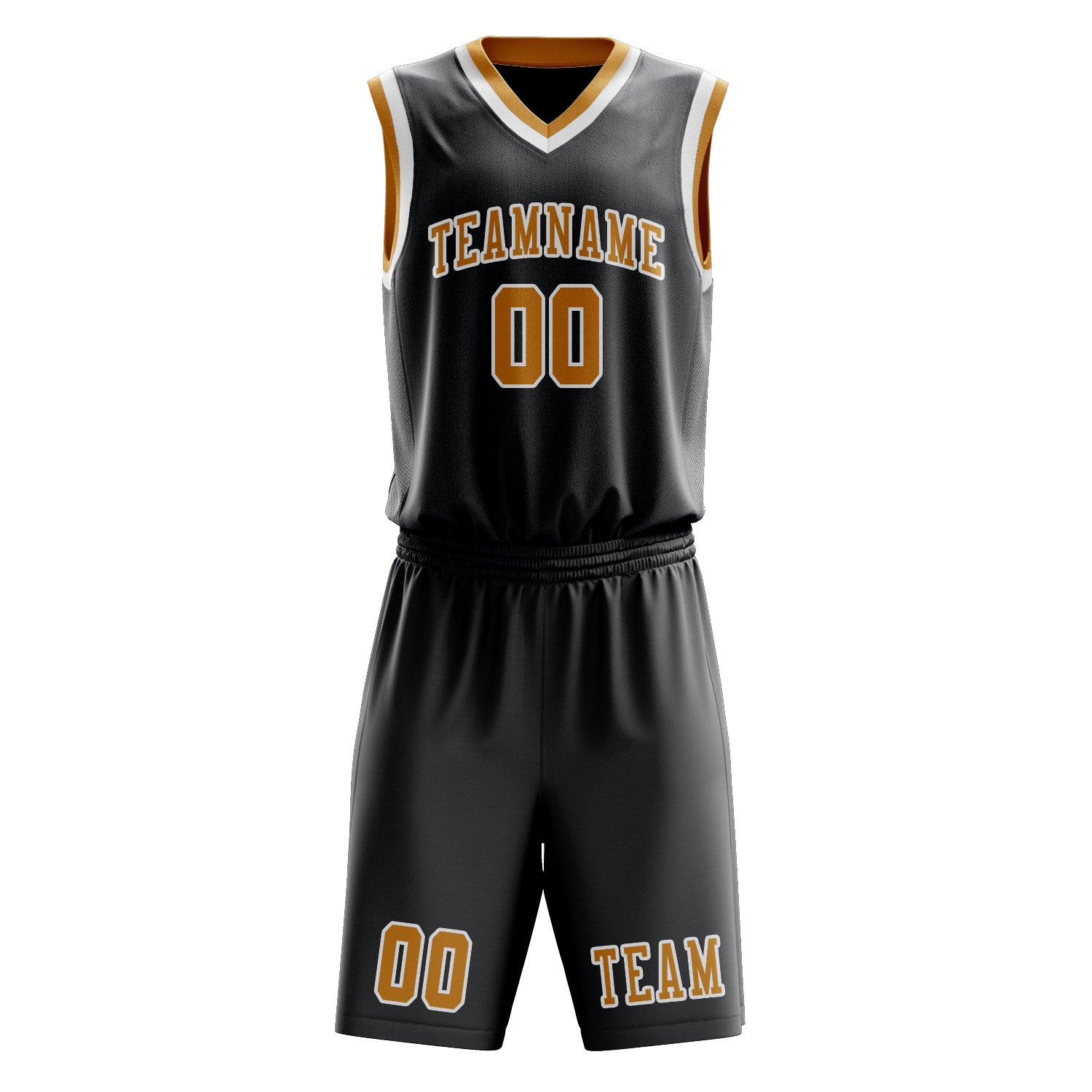 Custom Dark Grey Yellow Basketball Set