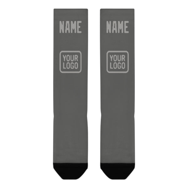 Custom Dark Grey Gray Knee-High Sock