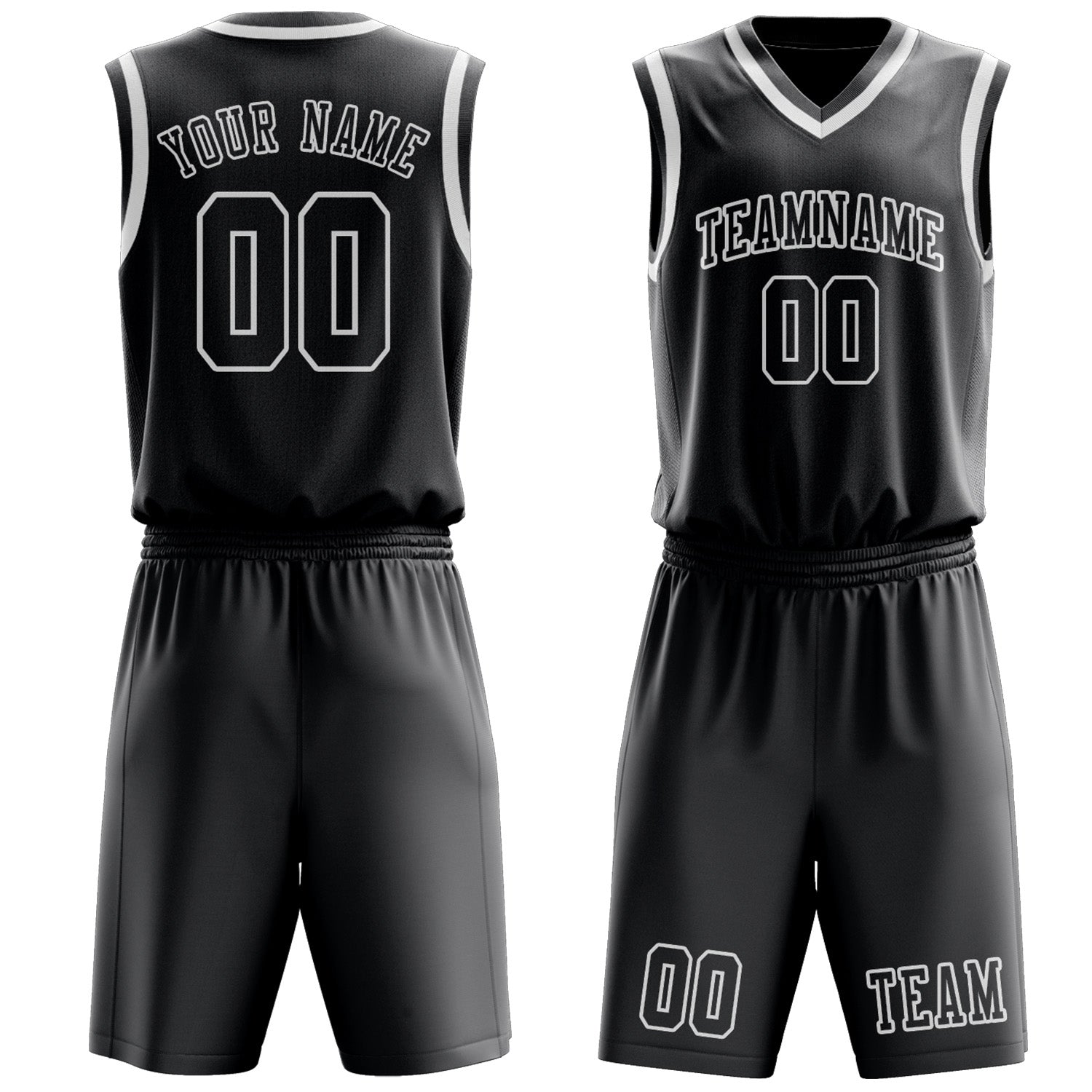 Custom Dark Grey Dark Grey Basketball Set