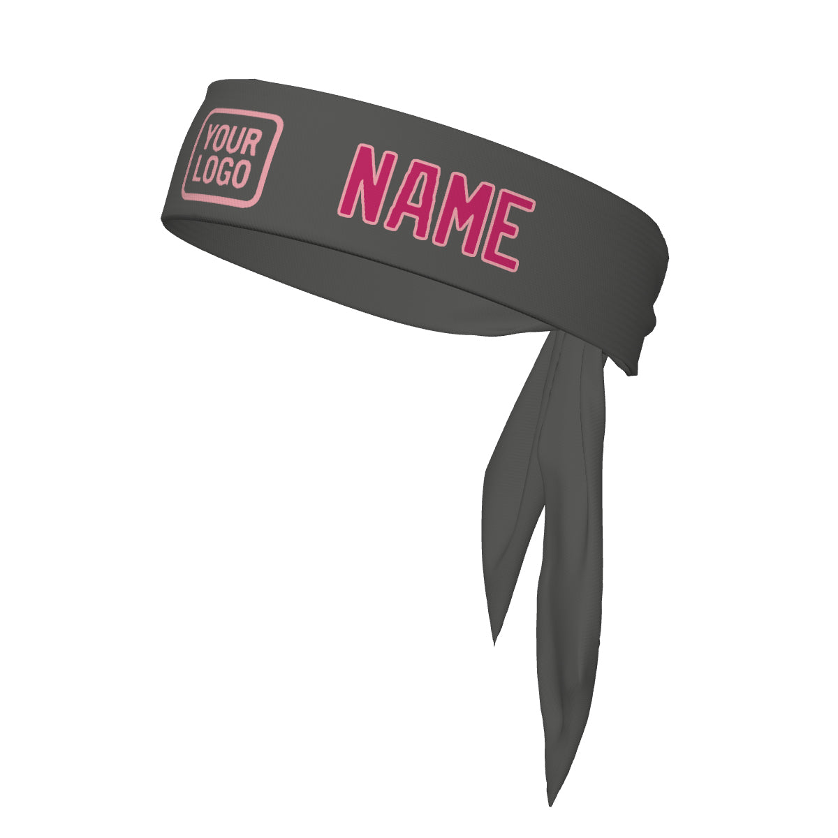 Custom Dark Grey Pink Headband