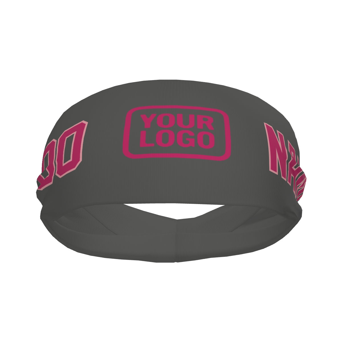 Custom Dark Grey Pink Sports headband